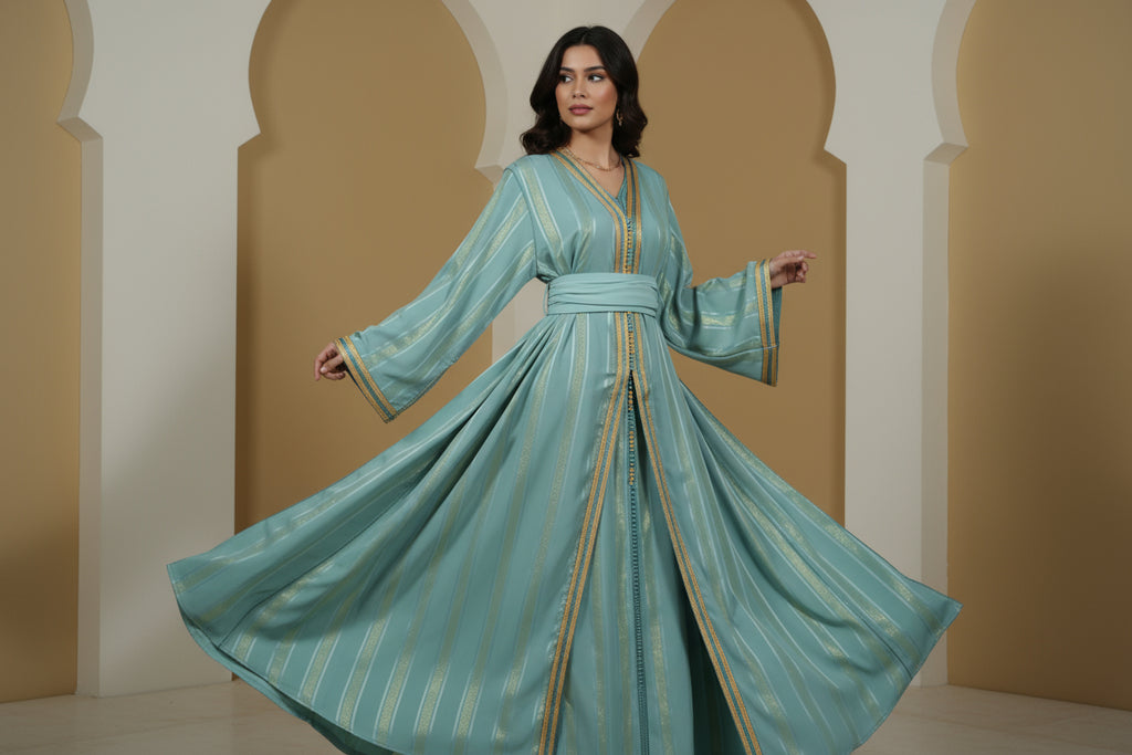 Takchita Céleste Bleu Turquoise – Élégance Royale