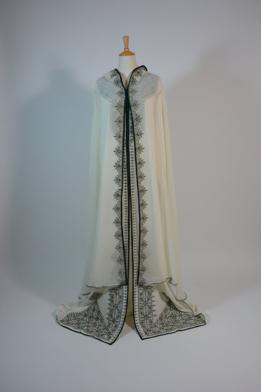 Caftan Fassi Royal avec Cape — Vert Royal