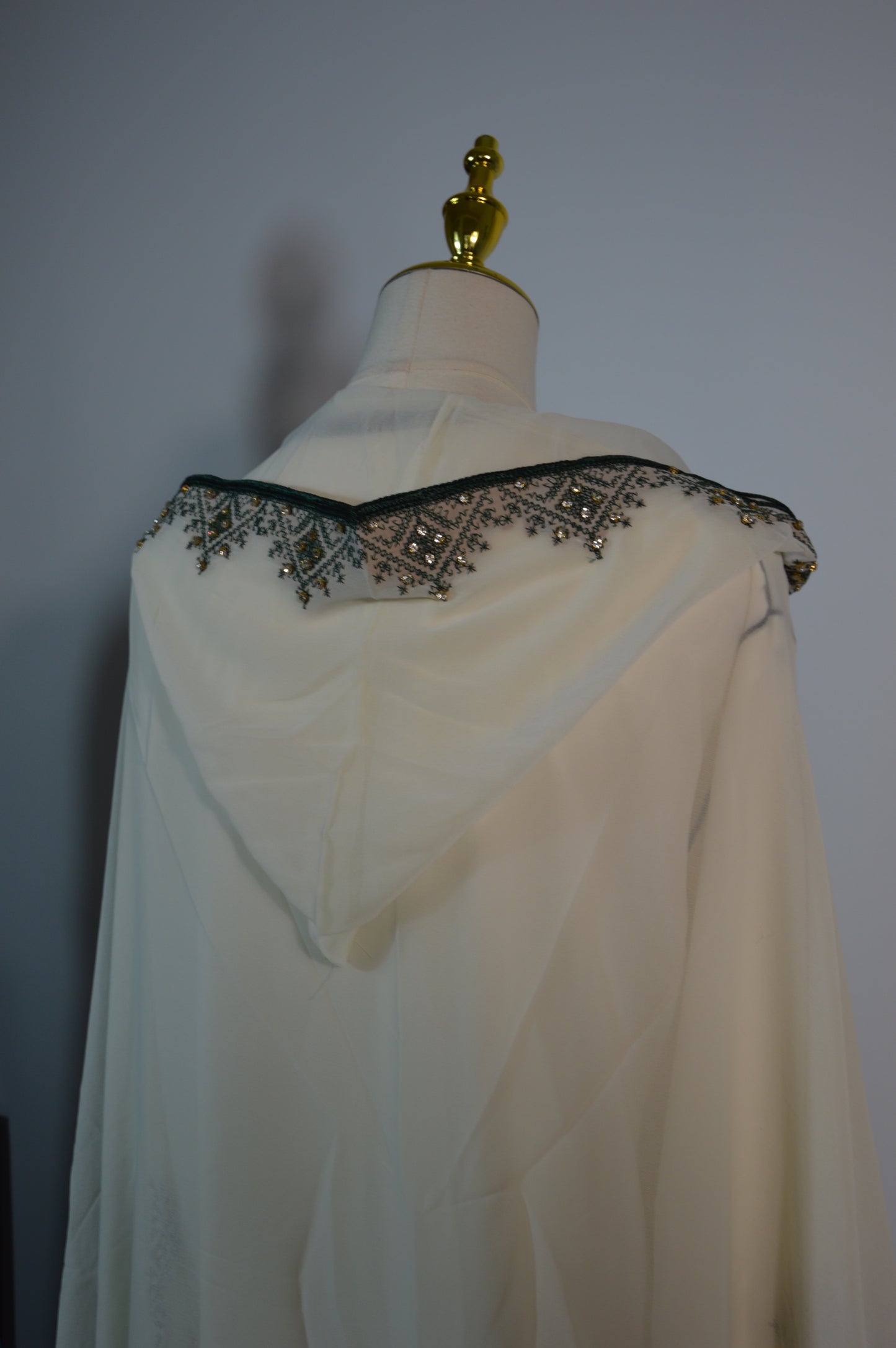 Caftan Fassi Royal avec Cape — Vert Royal
