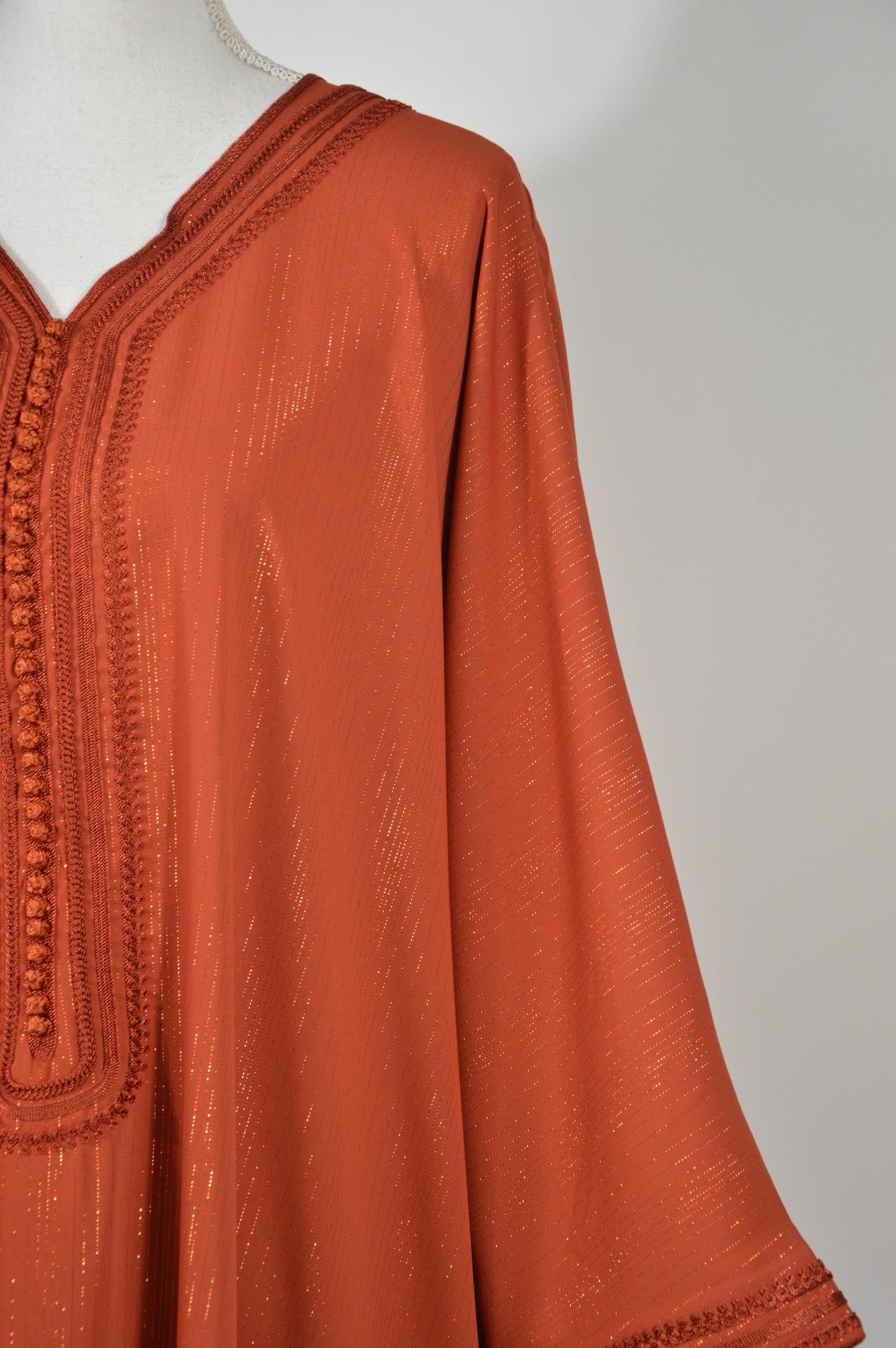 Gandoura Orientale Pailletée – Orange Brique