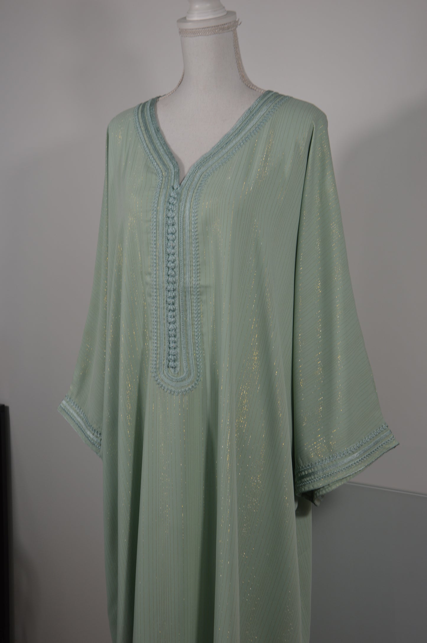 Gandoura Orientale Pailletée – Vert Eau