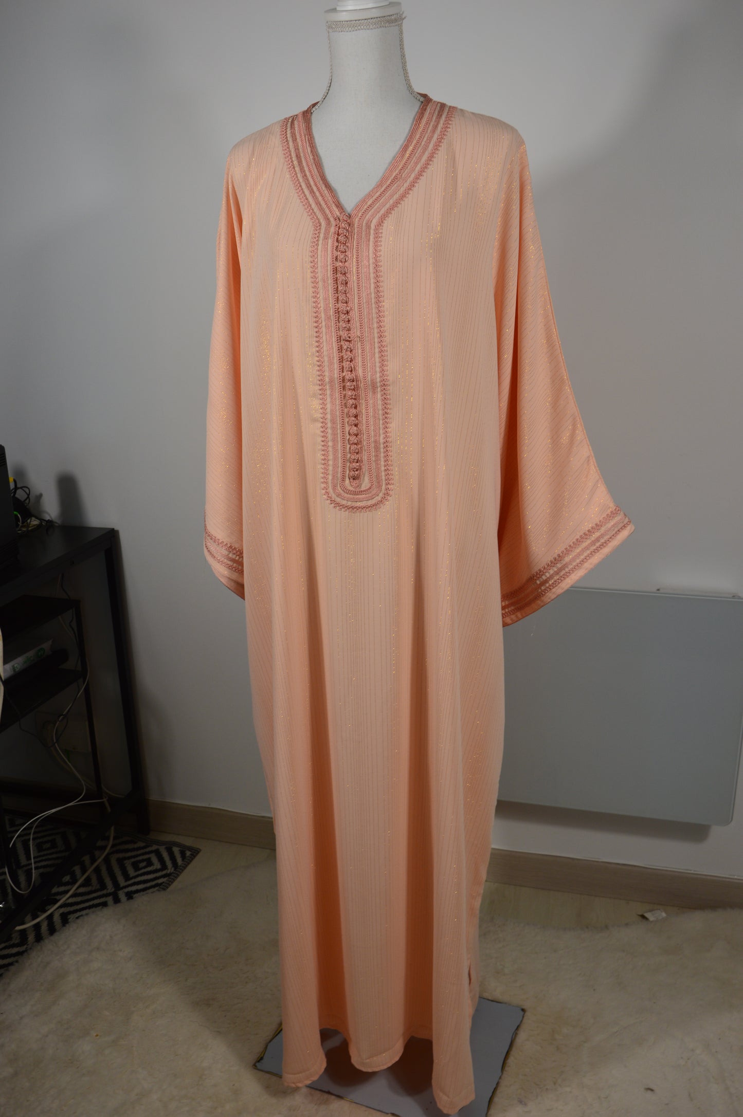 Gandoura Orientale Pailletée – Saumon