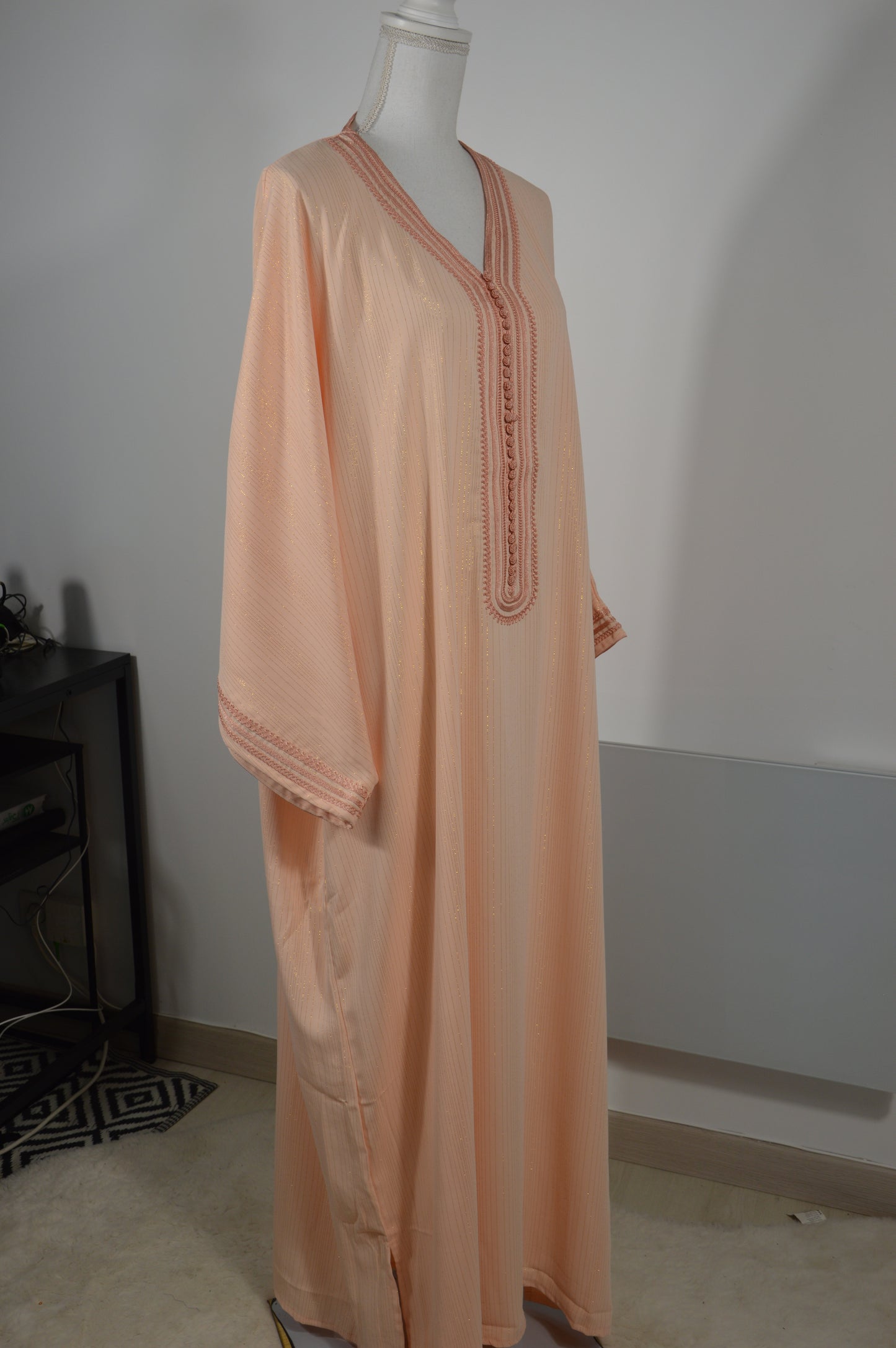 Gandoura Orientale Pailletée – Saumon