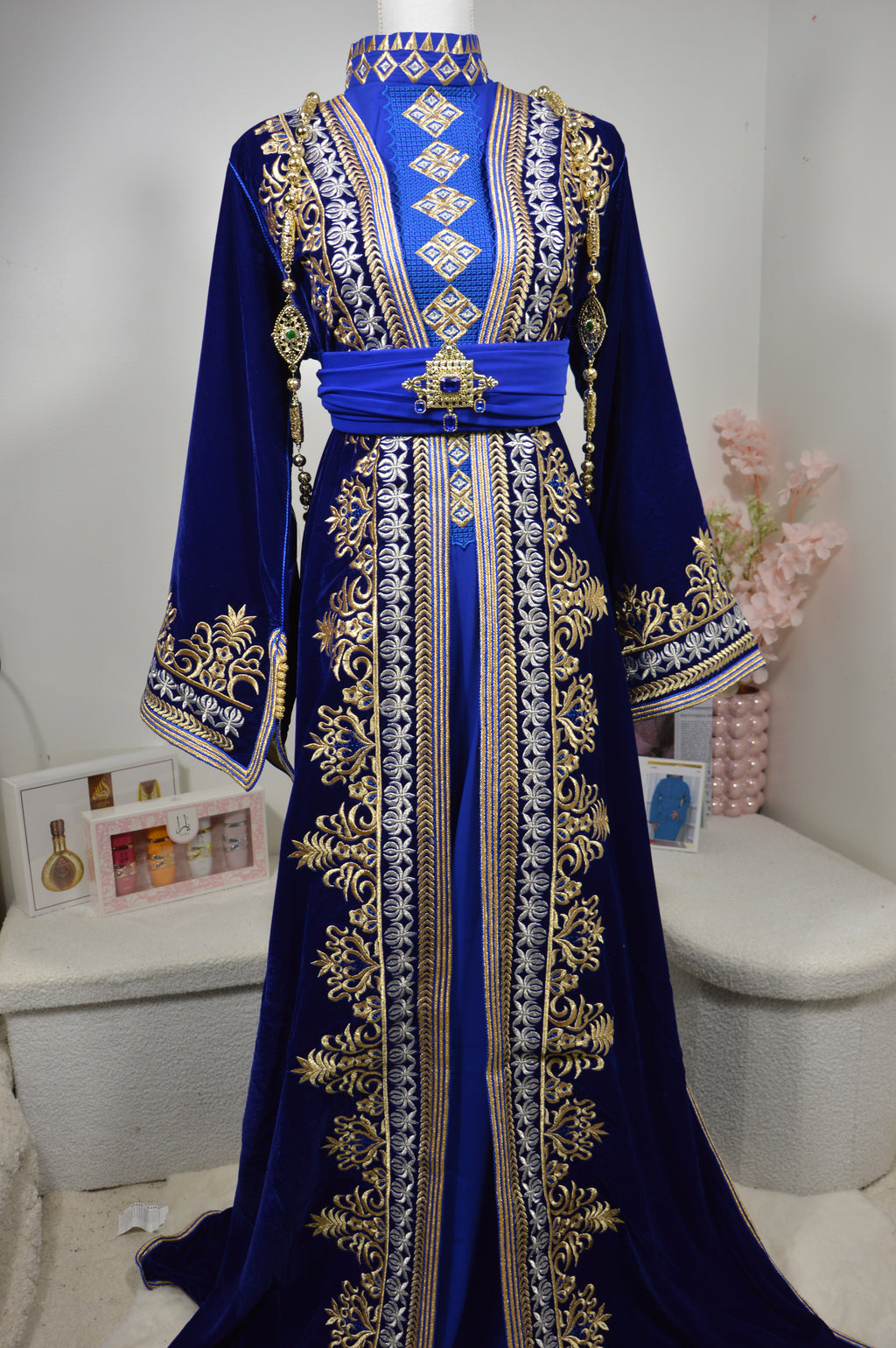 Takchita Velours Bleu Majesté