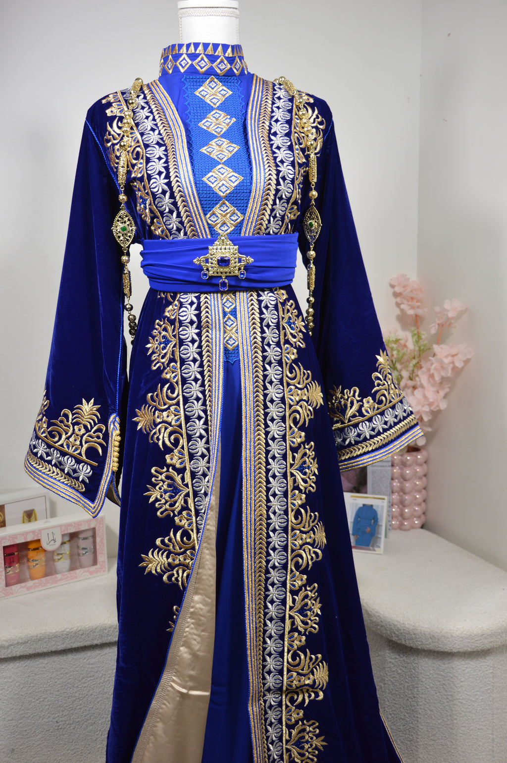 Takchita Velours Bleu Majesté