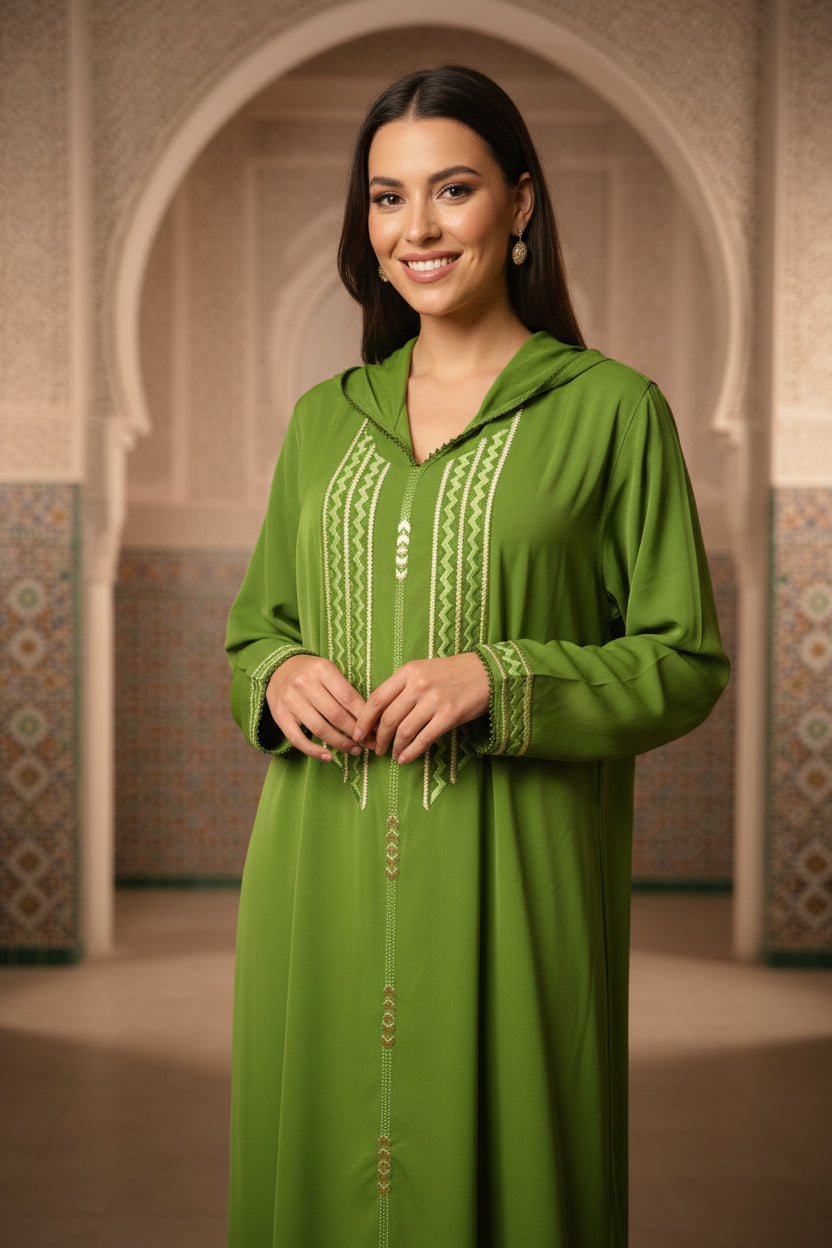 Jellaba Verte - Fraîcheur et Élégance Marocaine