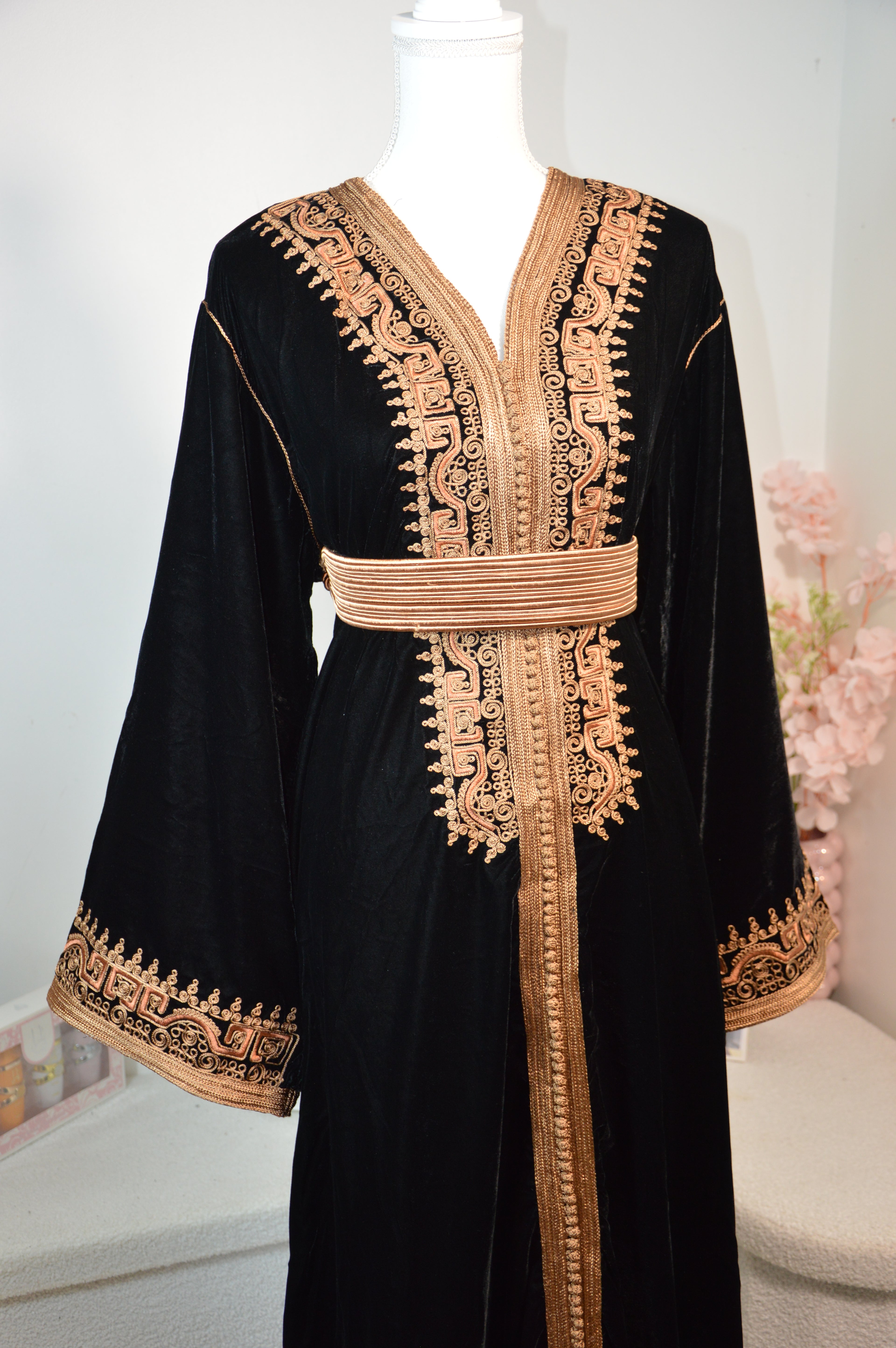 Caftan Velours Noir Impérial