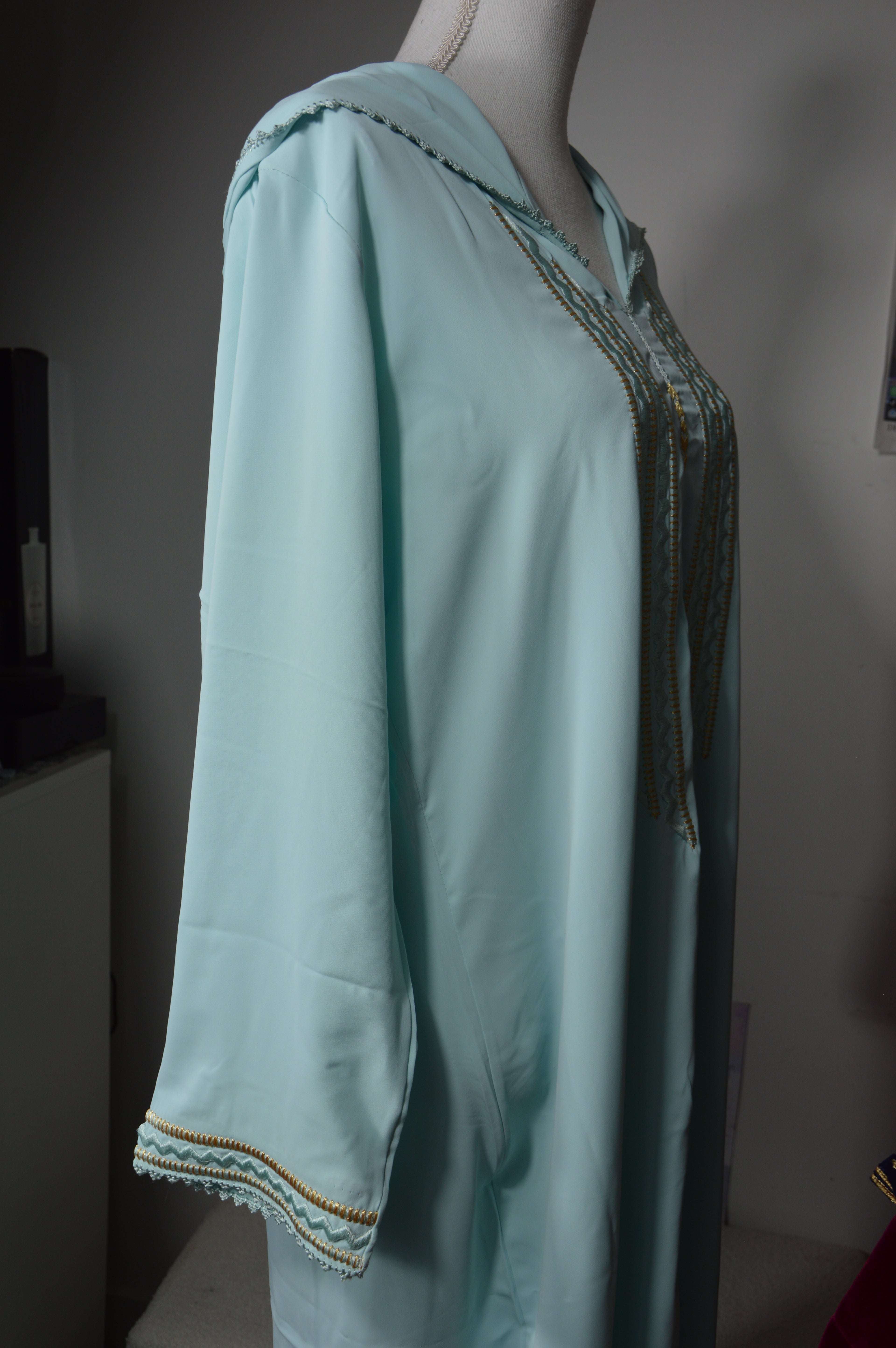 Jellaba Bleu Ciel - Élégance Marocaine Traditionnelle