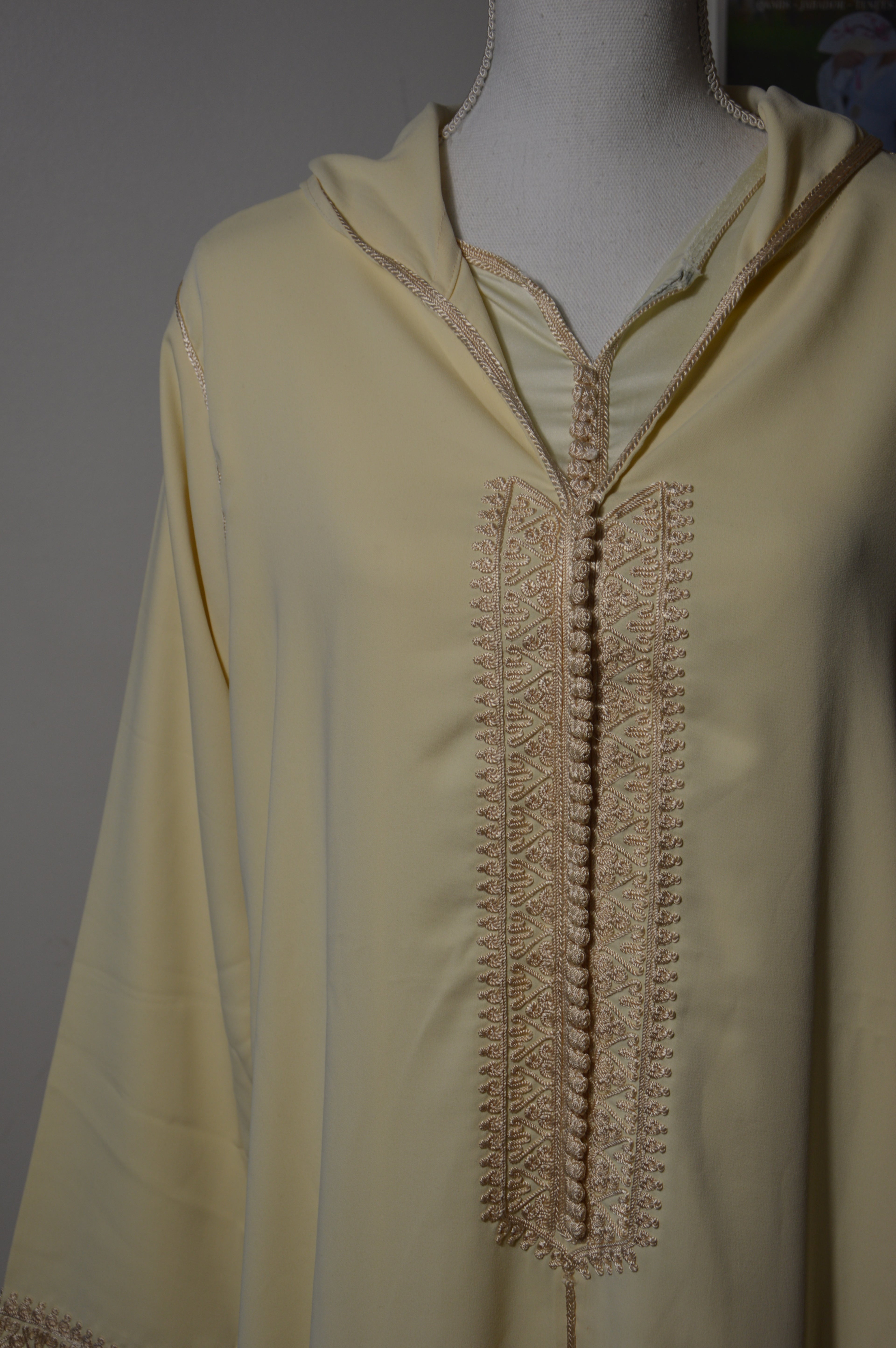 Djellaba Blanc Crème 2 Pièces - Ensemble Marocain de Luxe