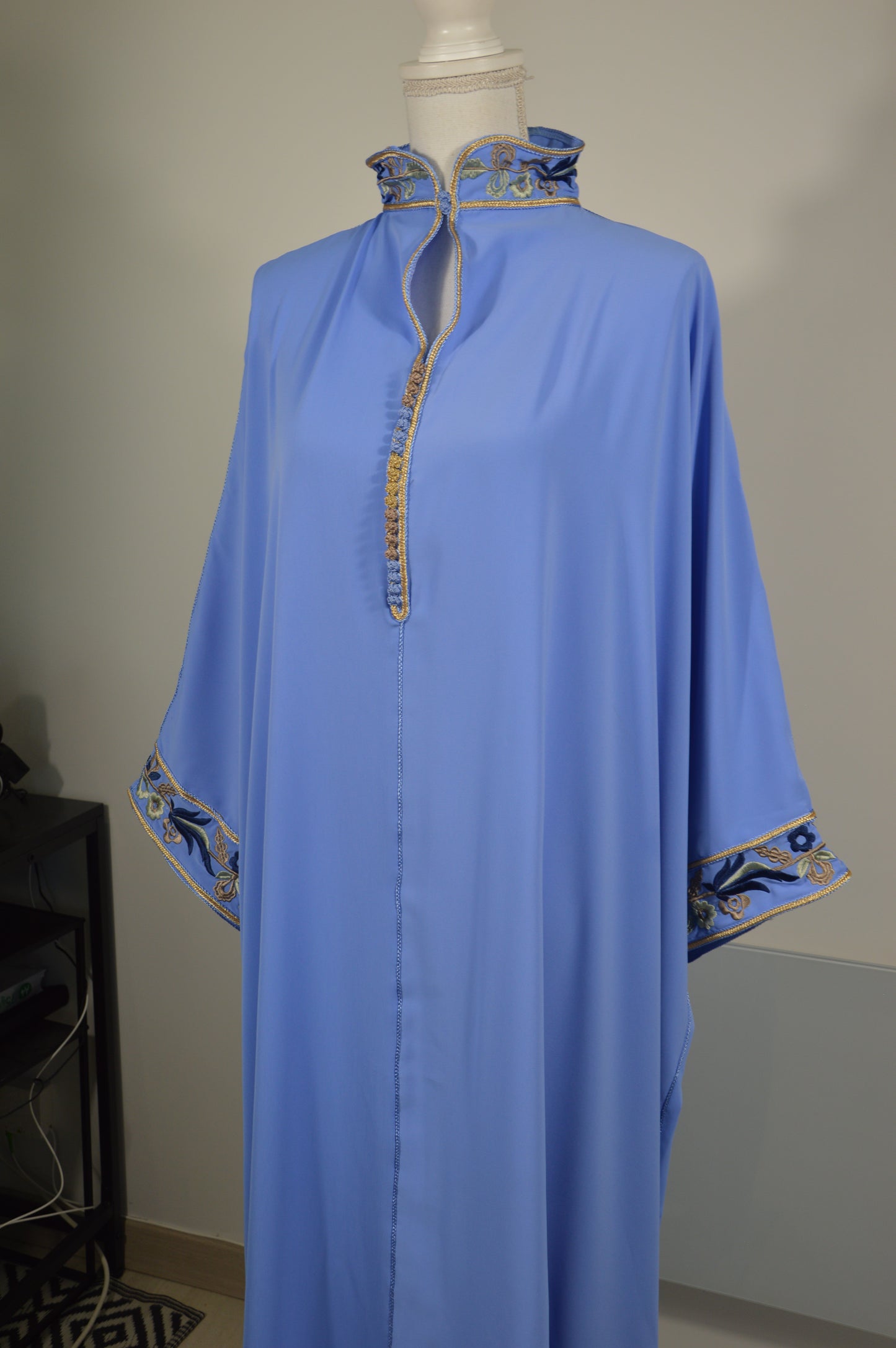 Gandoura Col Montant Bleu Violet