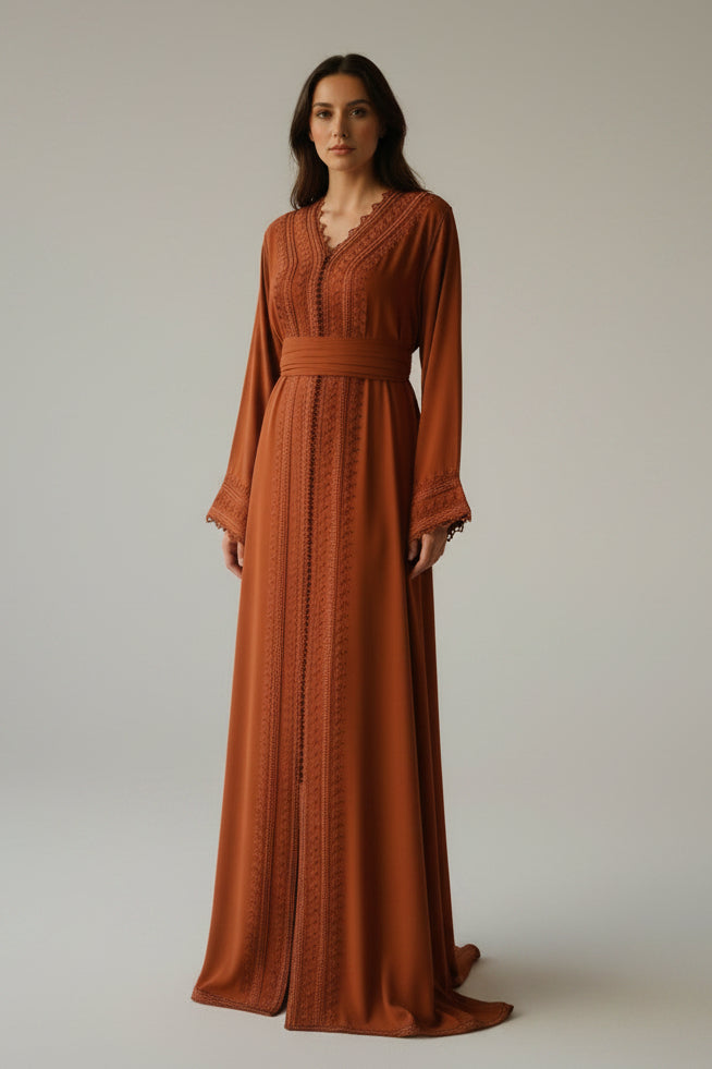 Caftan Malaik — Orange Brique
