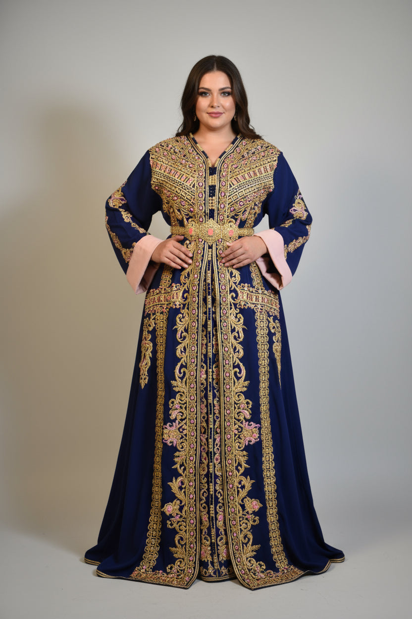 TAKCHITA ROYALE BLEU MARINE – BRODERIES DORÉES