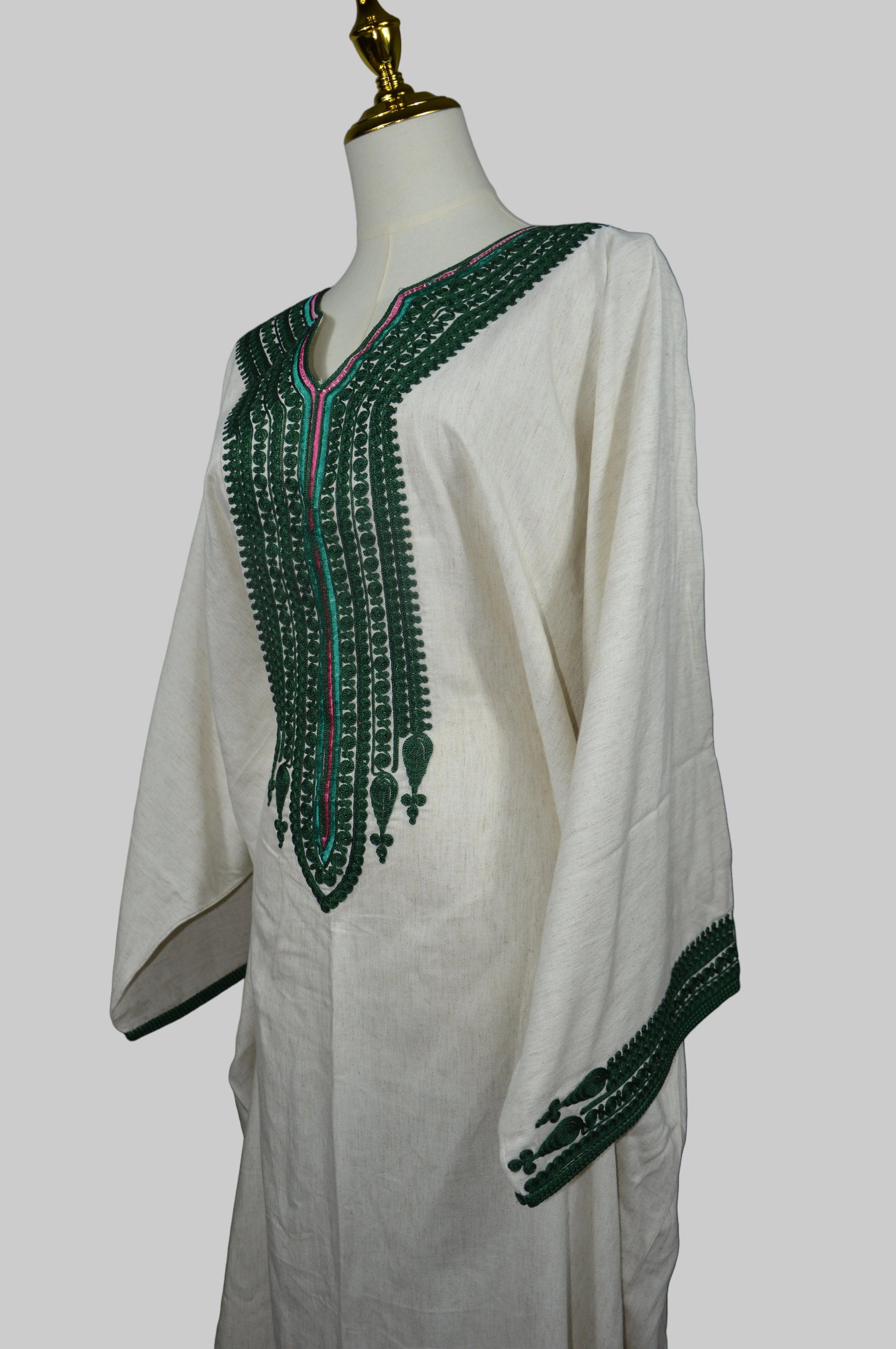 Gandoura farasha lin luxe - coupe fluide élégante - mode marocaine