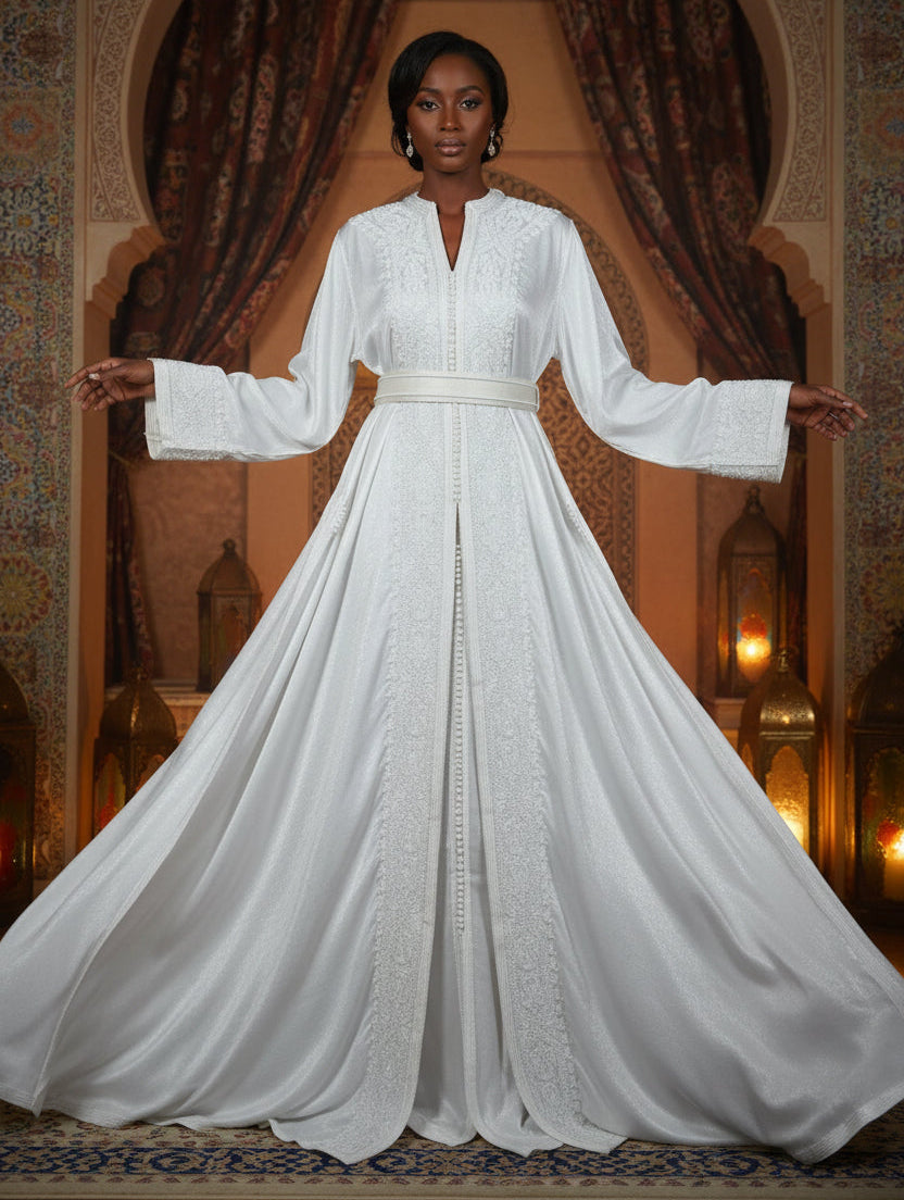 Takchita Blanche - Caftan Marocain de Luxe