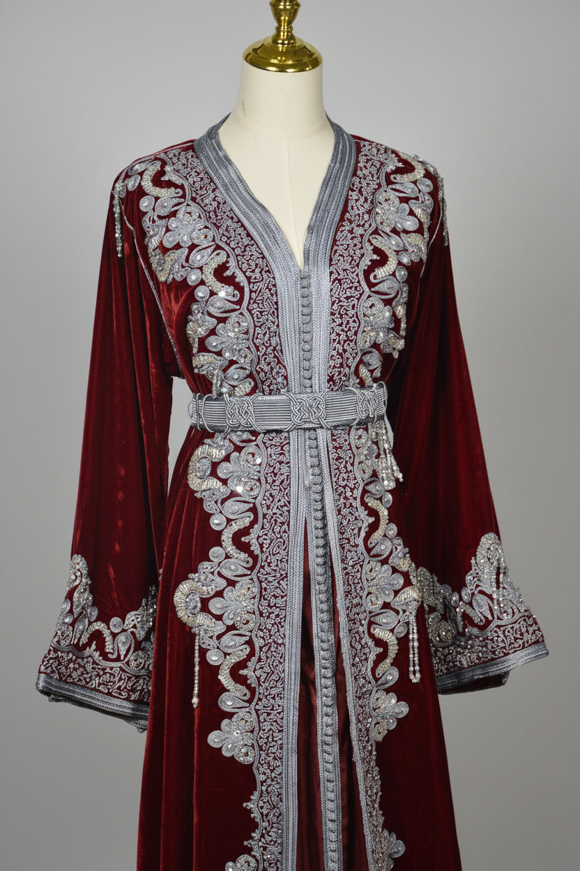 Takchita Velours Bordeaux - zeynaya prestige