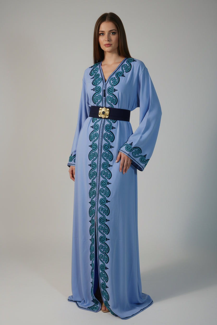 Caftan SOUMAYA Bleu Ciel