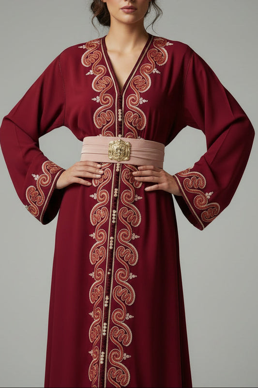 Caftan SOUMAYA bordeaux