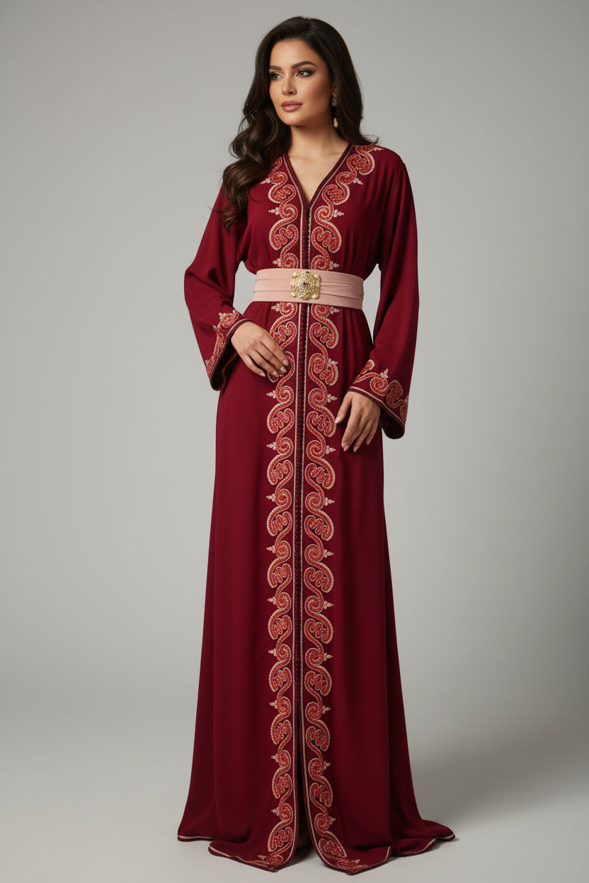 Caftan SOUMAYA bordeaux