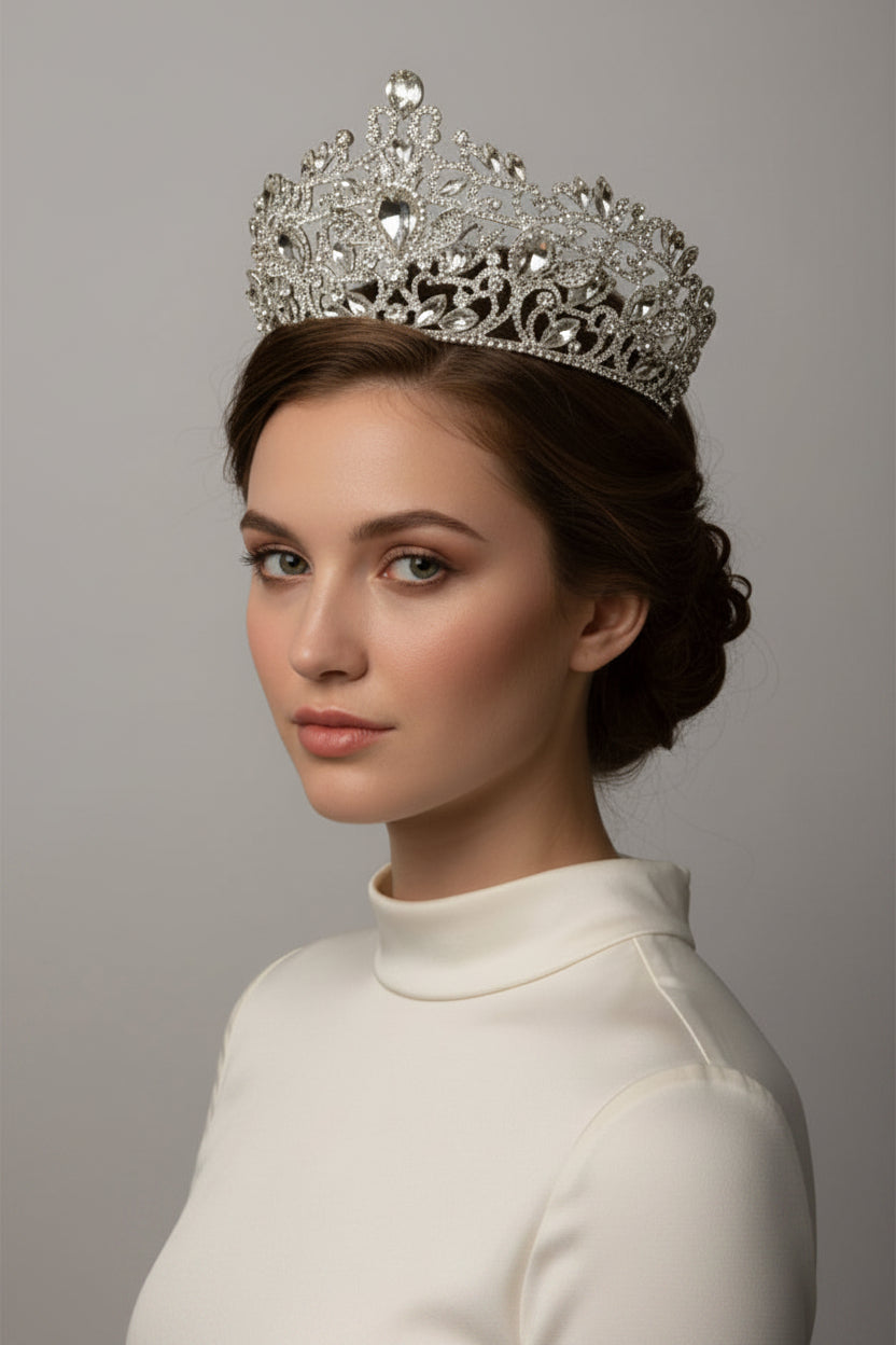 Couronne Argent – Accessoire de Cérémonie Artisanal