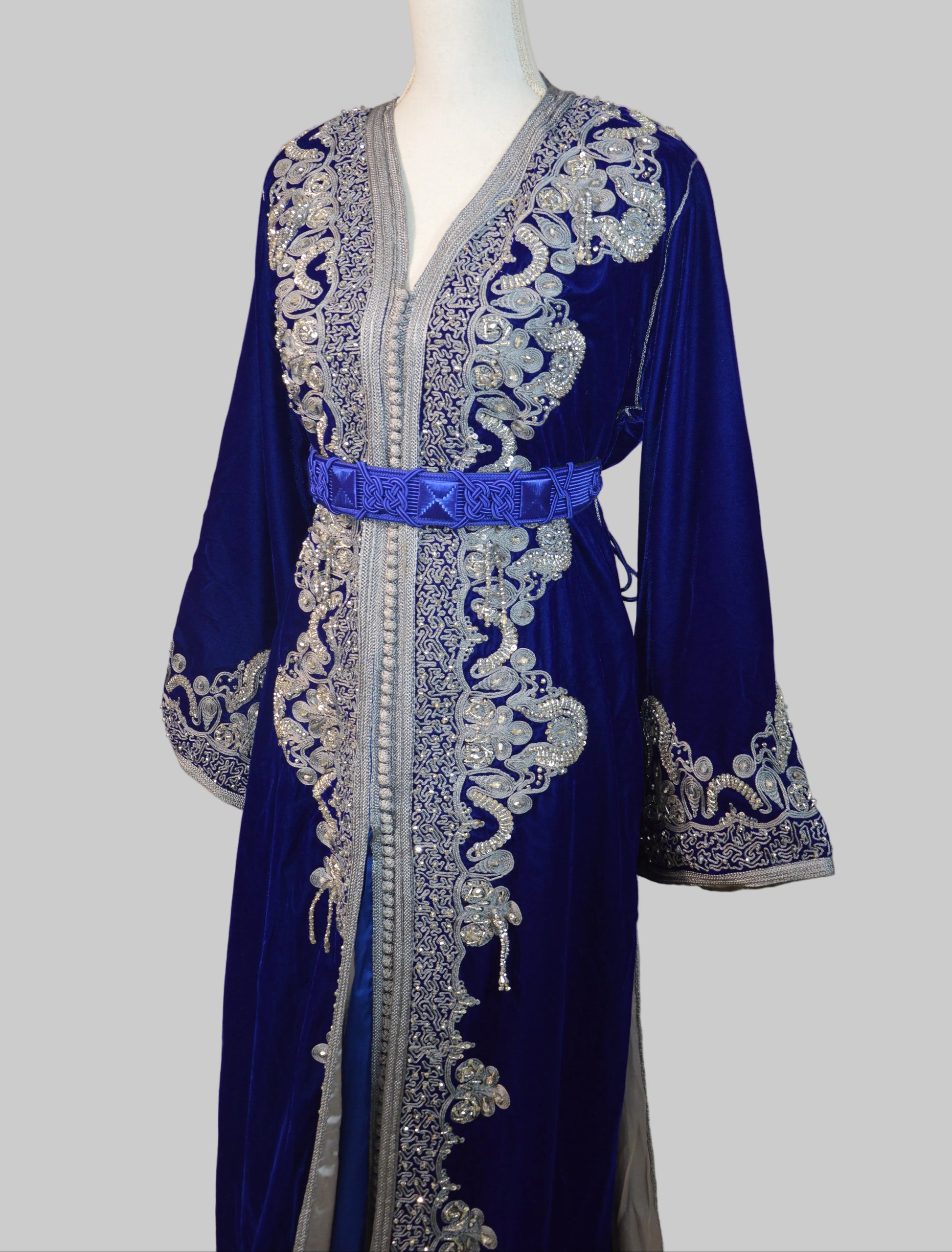 VUE DU HAUT TAKCHITA VELOURS BLEU - ZEYNAYA PRESTIGE