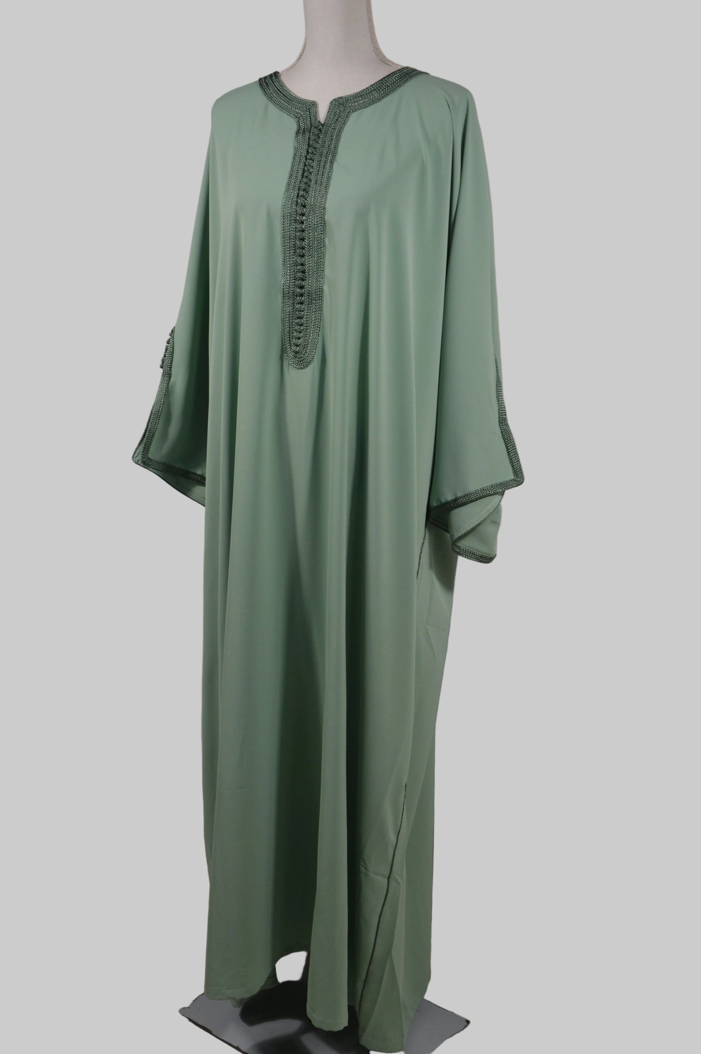 Gandoura Eclat Crêpe Vert Sauge - zeynaya prestige