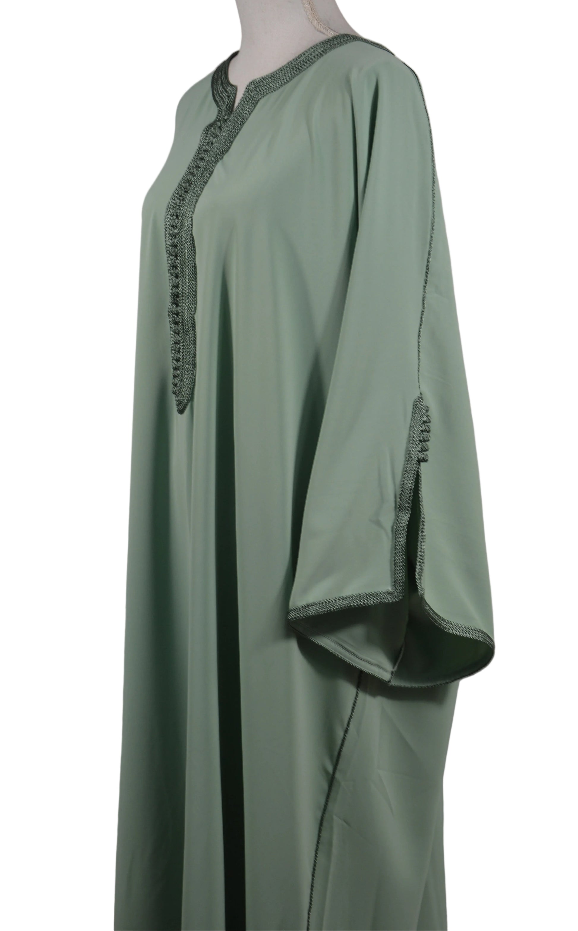 Gandoura Eclat Crêpe Vert Sauge - zeynaya prestige