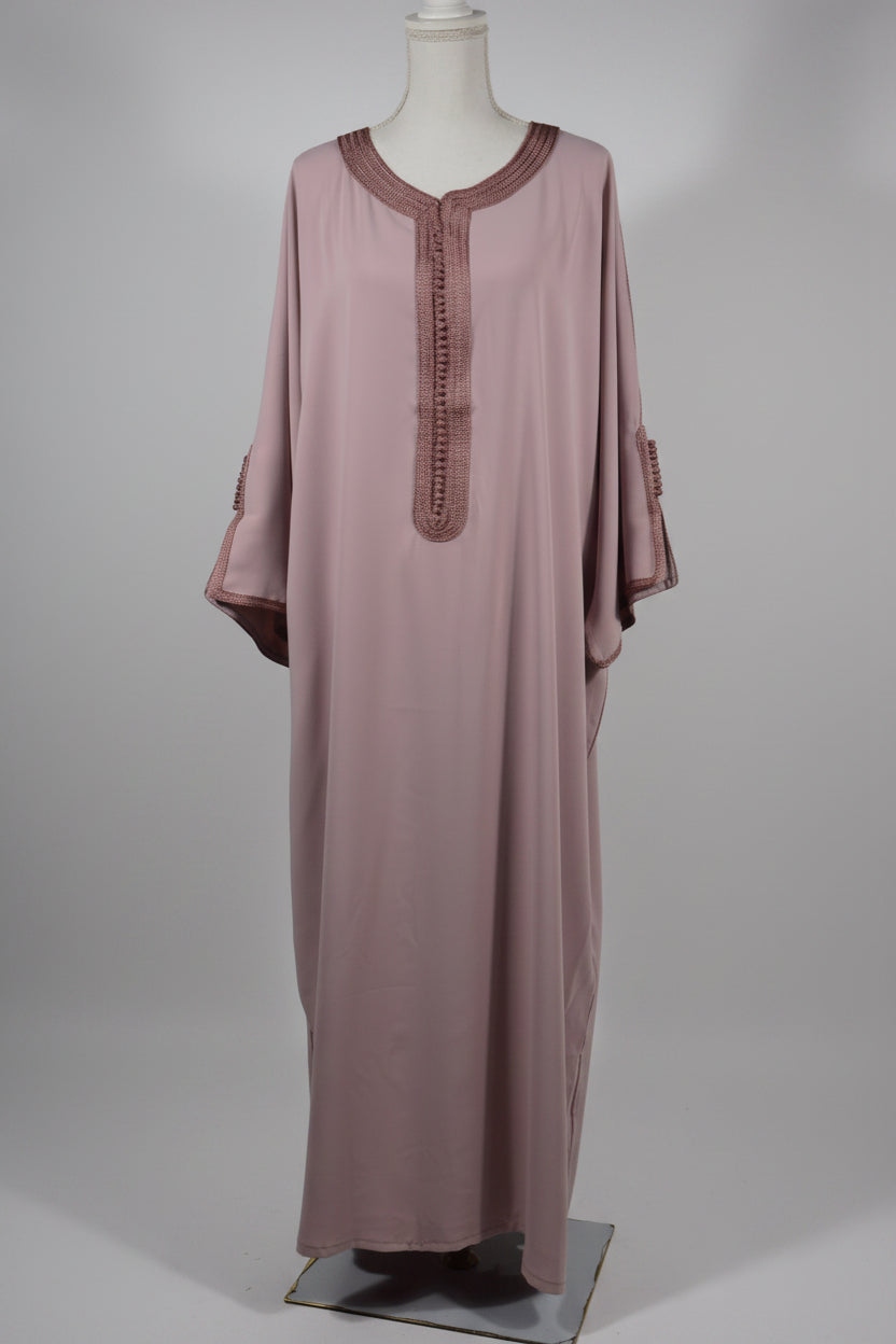 Gandoura Eclat Crêpe Vieux Rose - zeynaya prestige
