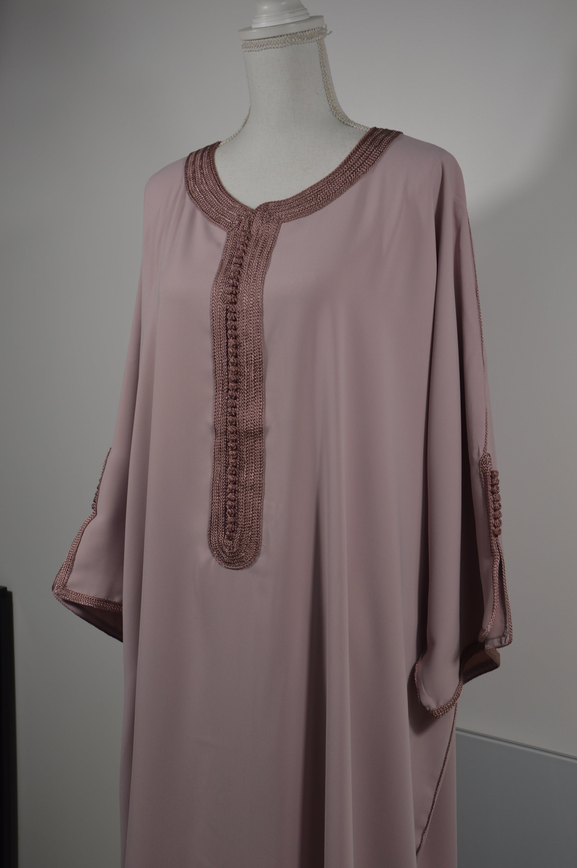 Gandoura Eclat Crêpe Vieux Rose - zeynaya prestige