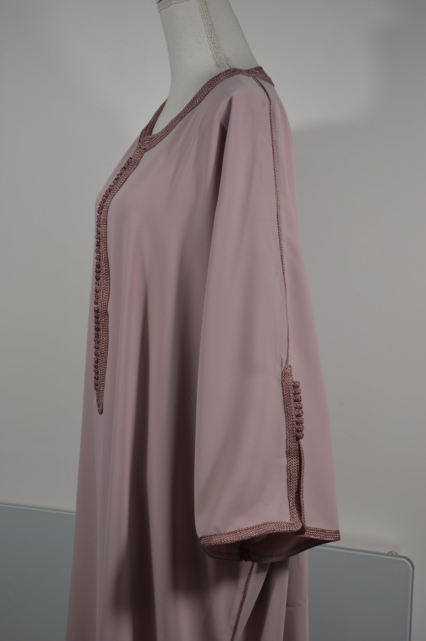 Gandoura Eclat Crêpe Vieux Rose - Zeynaya Prestige