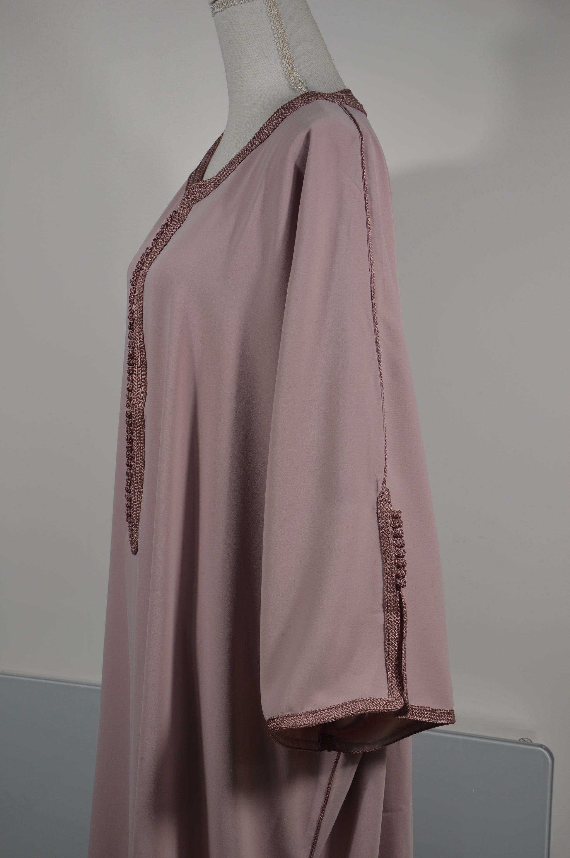 Gandoura Eclat Crêpe Vieux Rose - Zeynaya Prestige