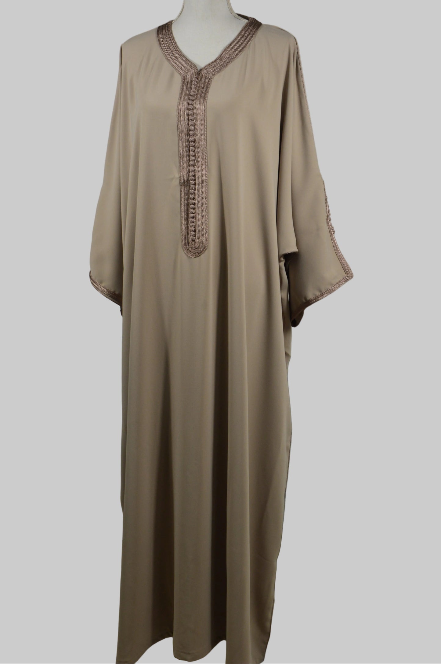 Gandoura Eclat Crêpe Beige Taupe - zeynaya prestige