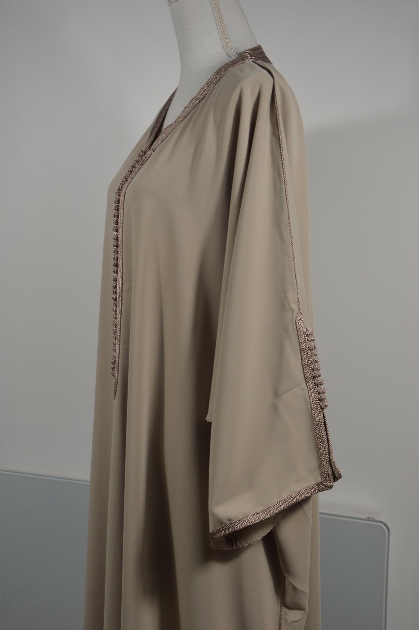 Gandoura Eclat Crêpe Beige Taupe - zeynaya prestige