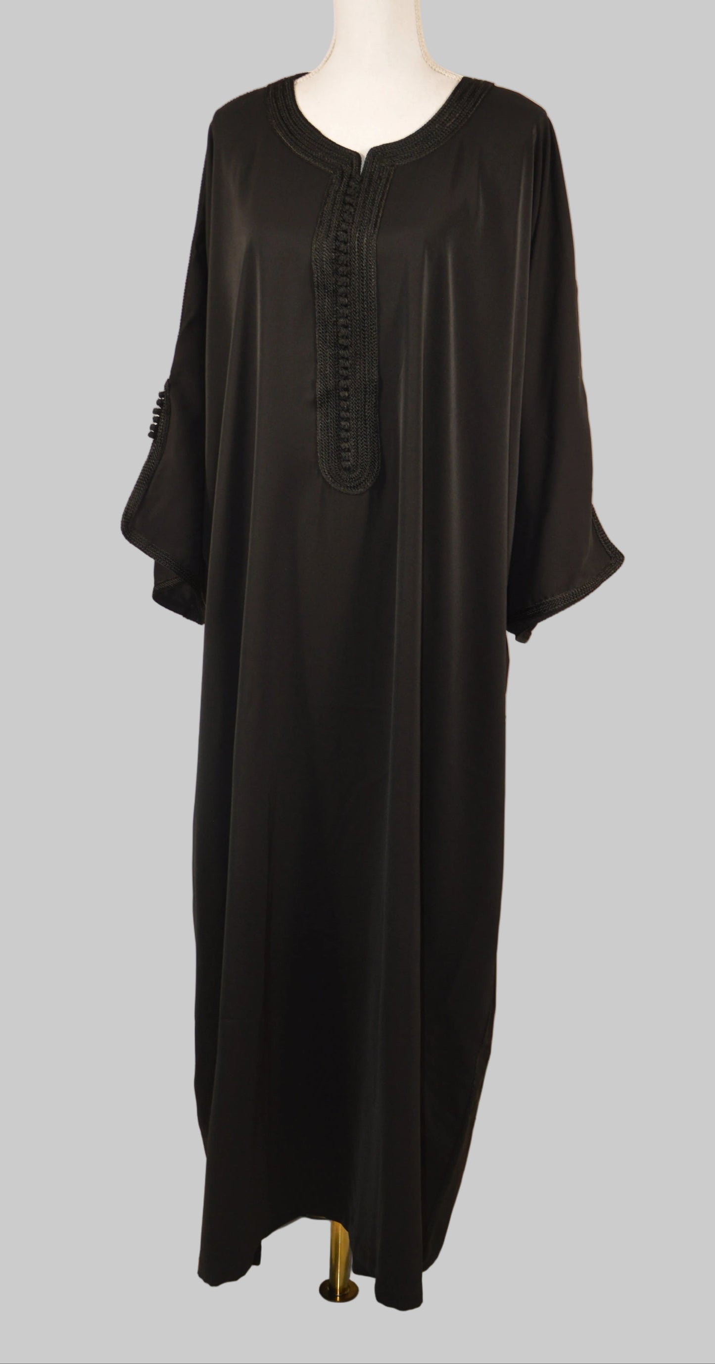 Gandoura Eclat Crêpe Noire - zeynaya prestige