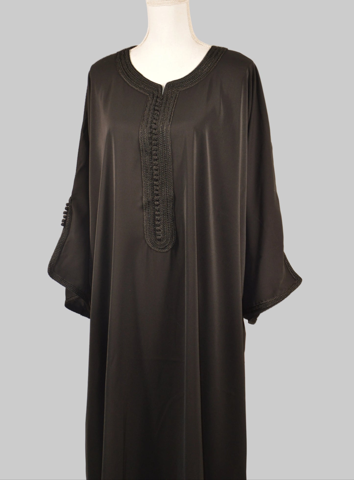 Gandoura Eclat Crêpe Noire - zeynaya prestige