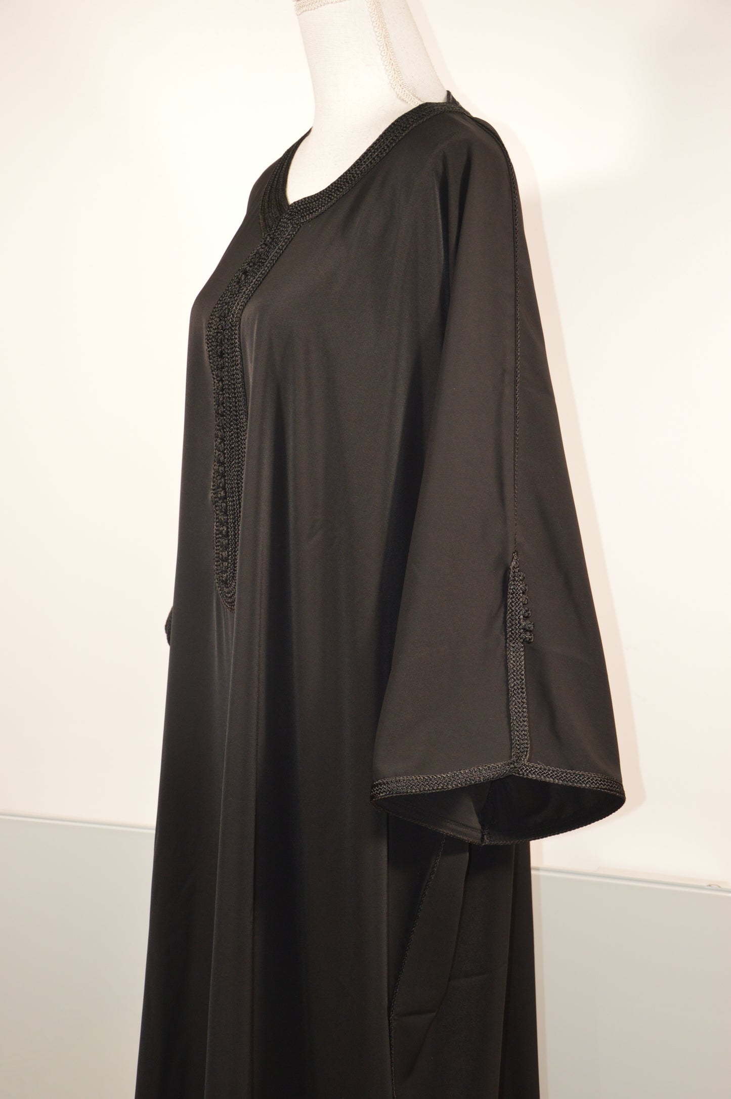 Gandoura Eclat Crêpe Noire - zeynaya prestige