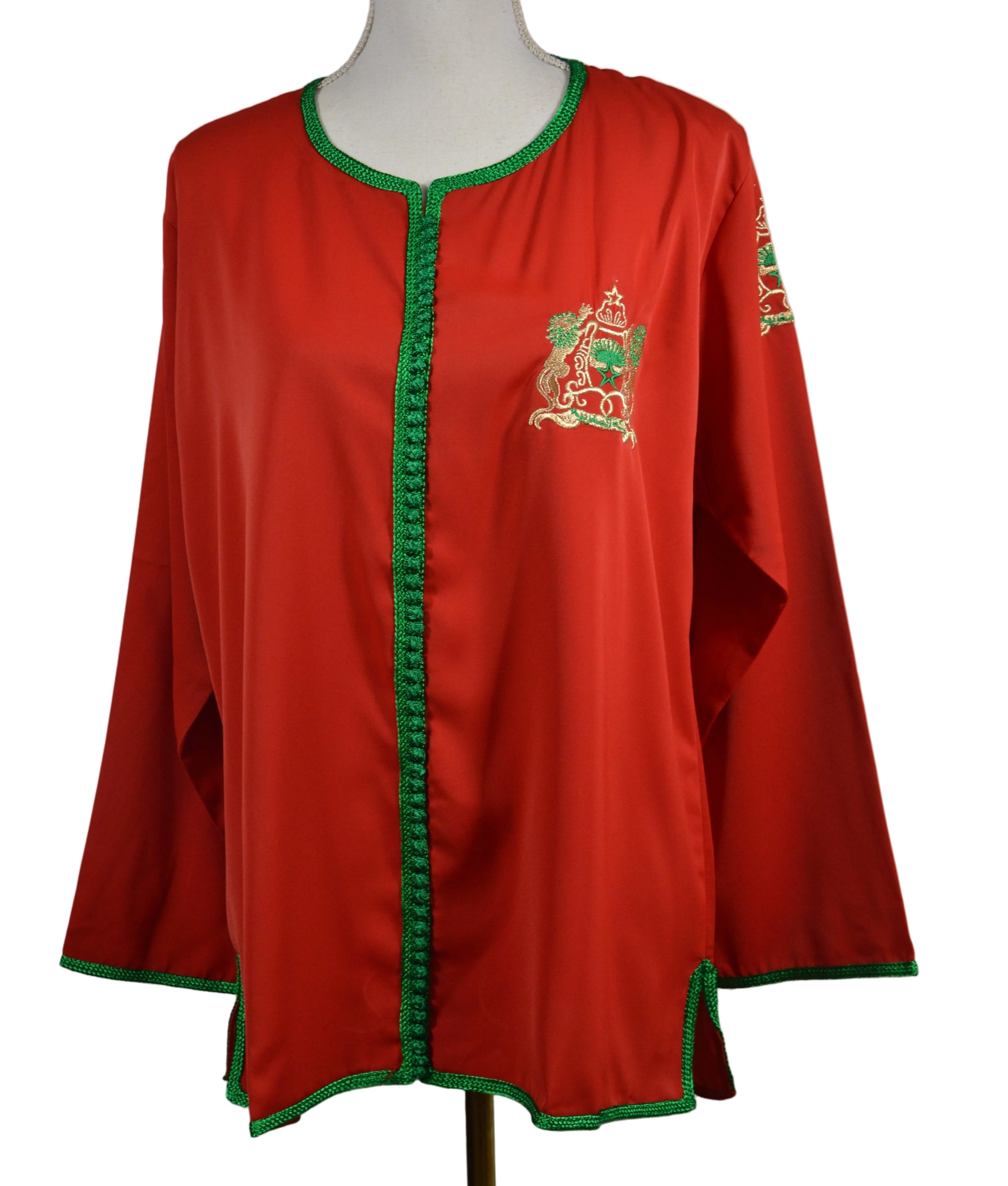 Tunique Maroc Rouge Brodée Armoiries - zeynaya prestige