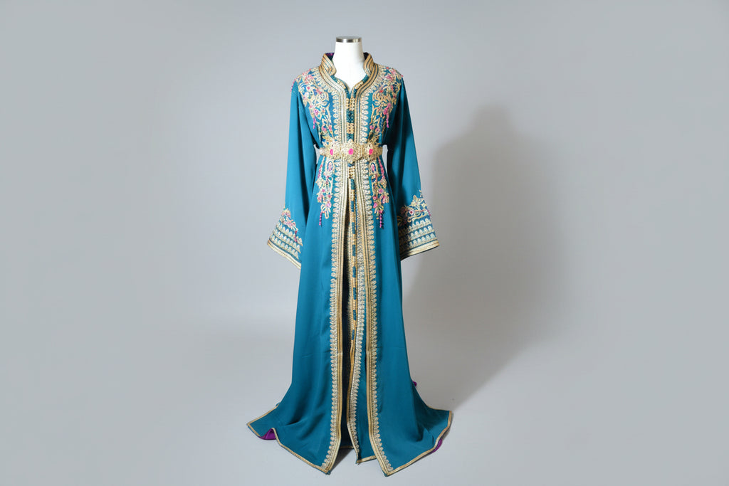 Takchita Bleu Perle - Luxe Artisanal