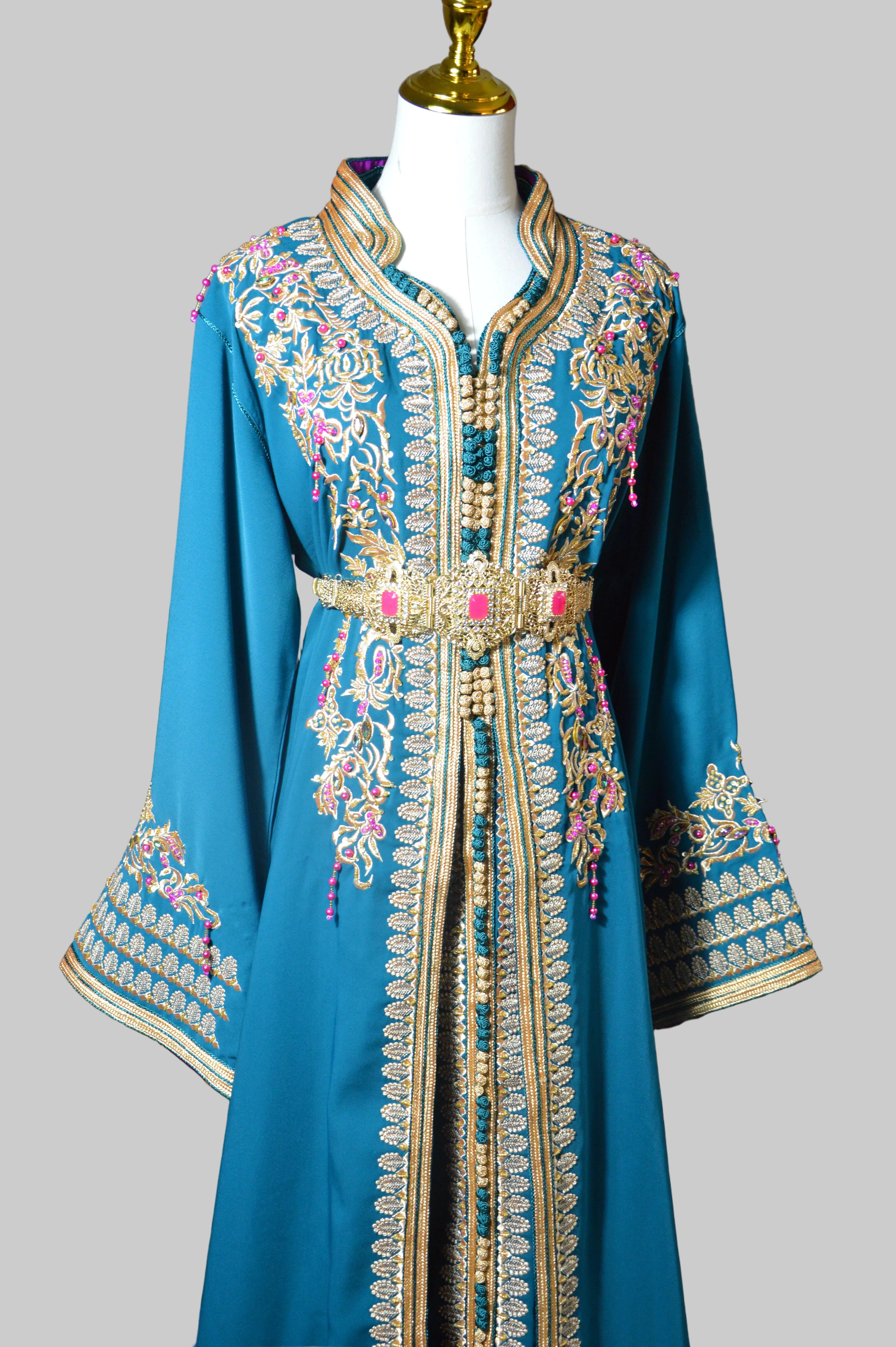 Takchita Bleu Perle - Luxe Artisanal