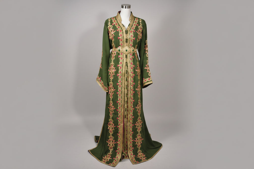 Takchita Perle Vert Sapin - Luxe Artisanal