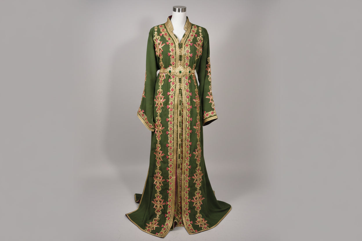 Takchita Perle Vert Sapin - Luxe Artisanal