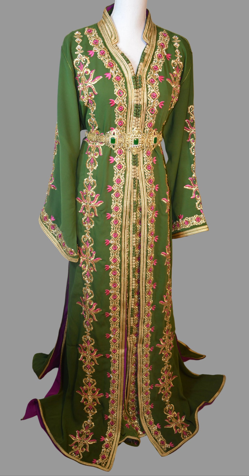 Takchita Perle Vert Sapin - Luxe Artisanal