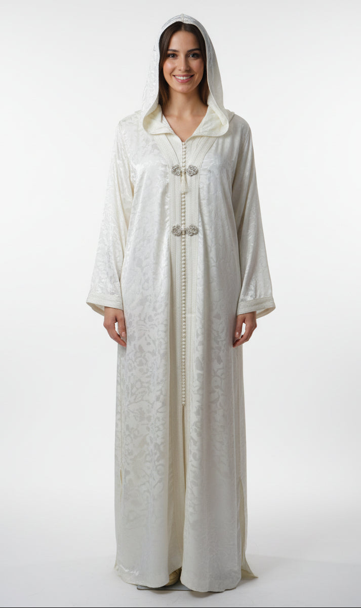 Jellaba Velours Blanc 2 Pièces