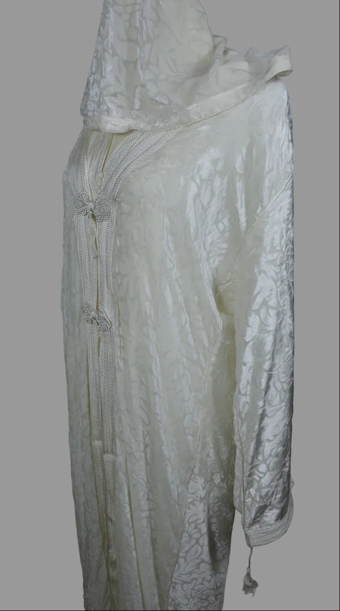 Jellaba Velours Blanc 2 Pièces