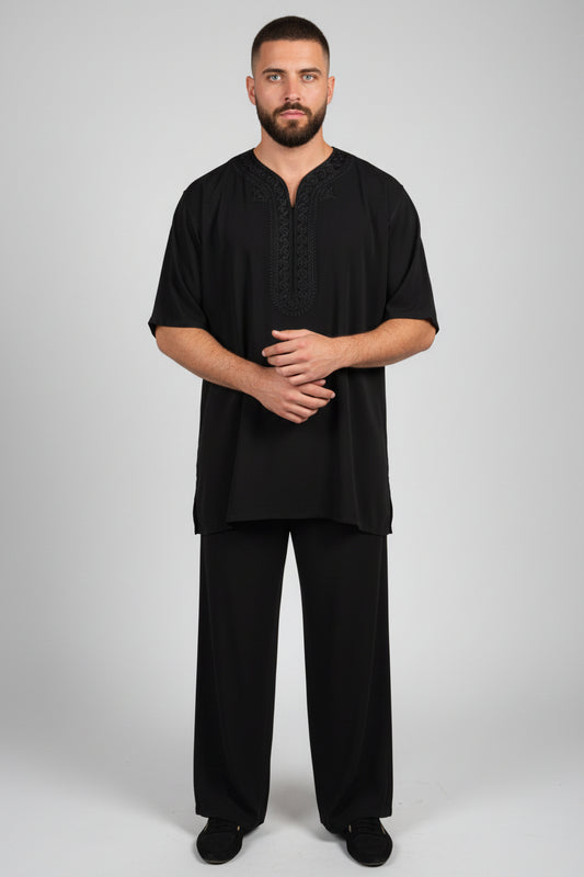 Ensemble Lin Noir Homme