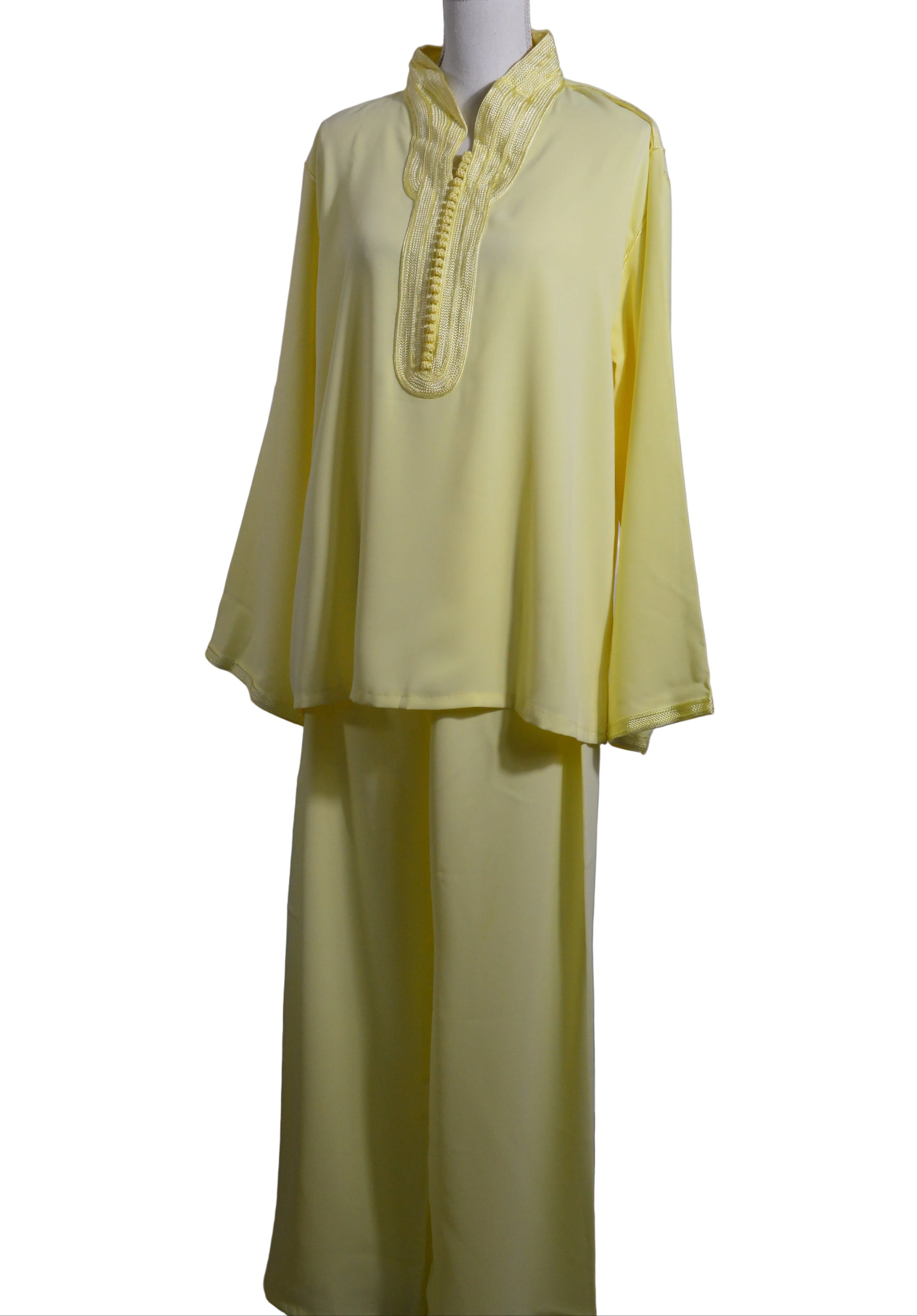 Jabador en crêpe jaune pâle - zeynaya prestige