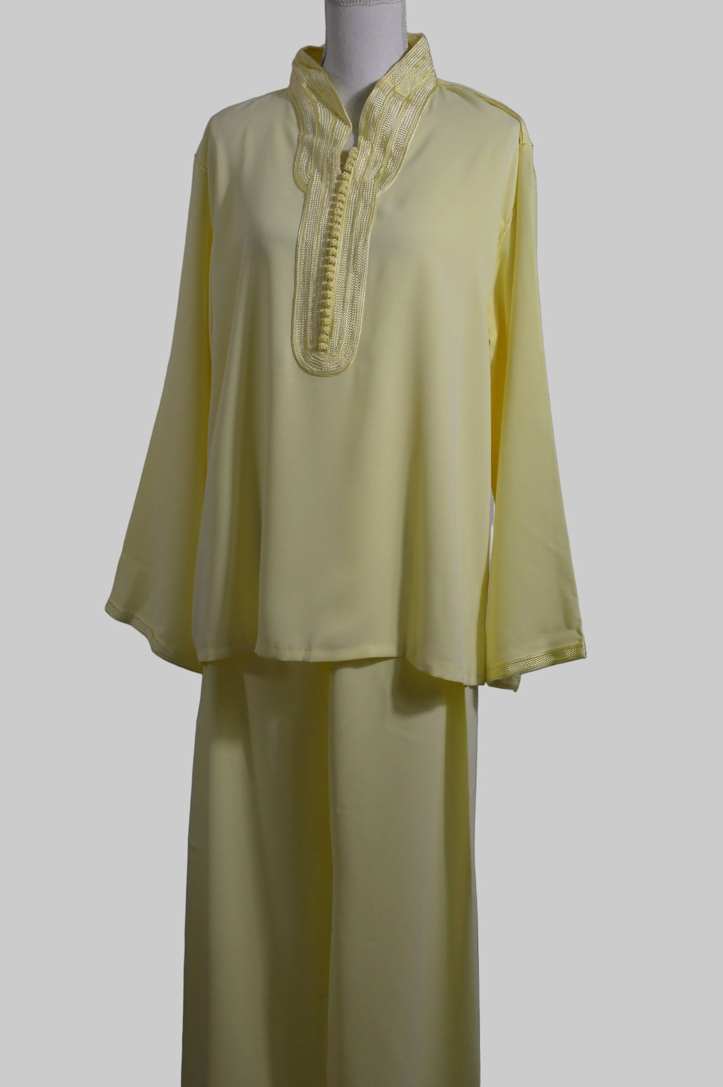 Jabador en crêpe jaune pâle - zeynaya prestige