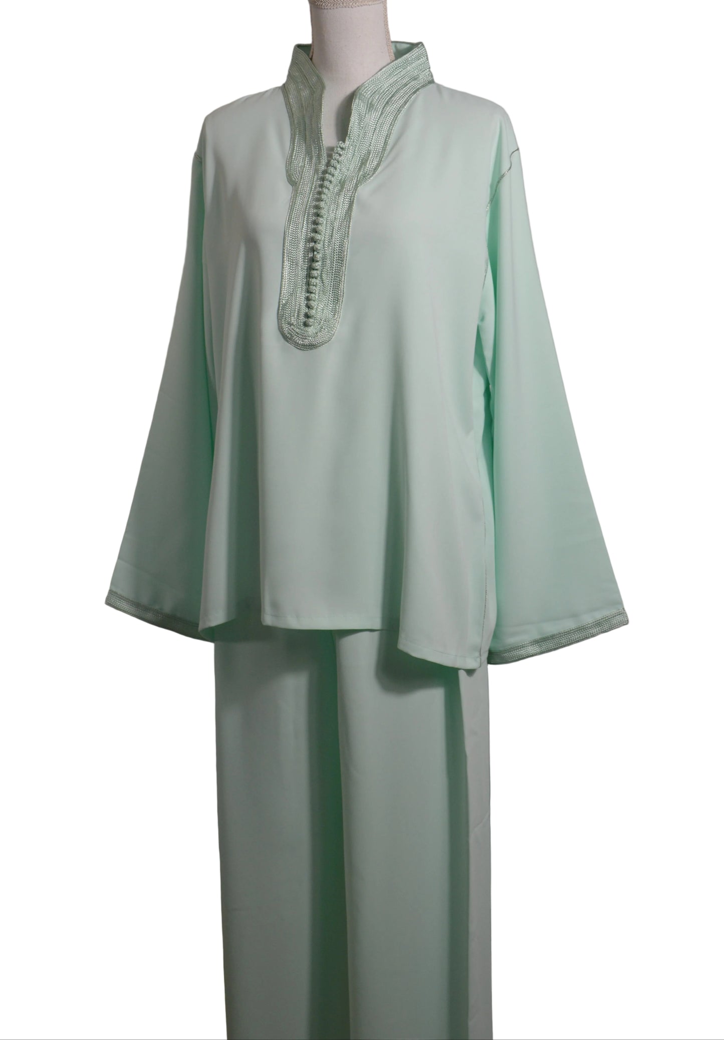 Jabador en crêpe vert menthe - zeynaya prestige