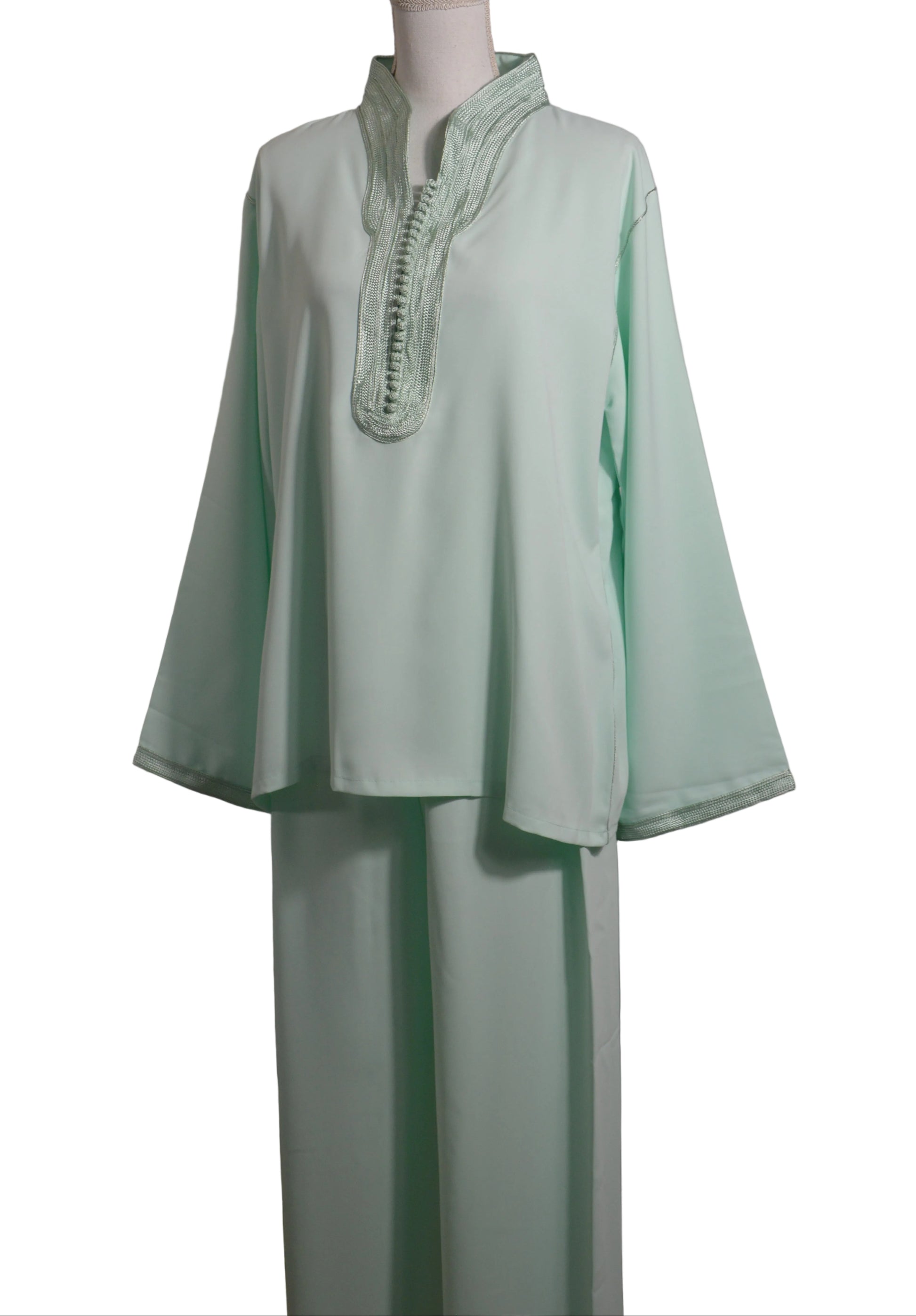 Jabador en crêpe vert menthe - zeynaya prestige