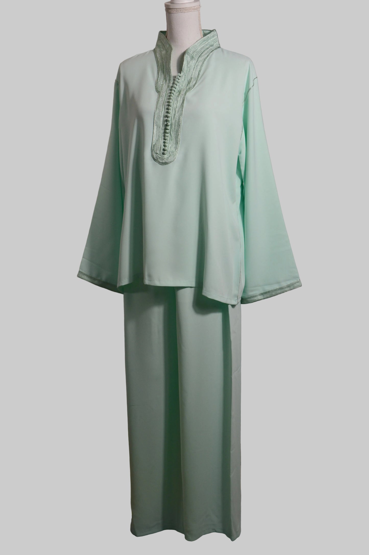 Jabador en crêpe vert menthe - zeynaya prestige