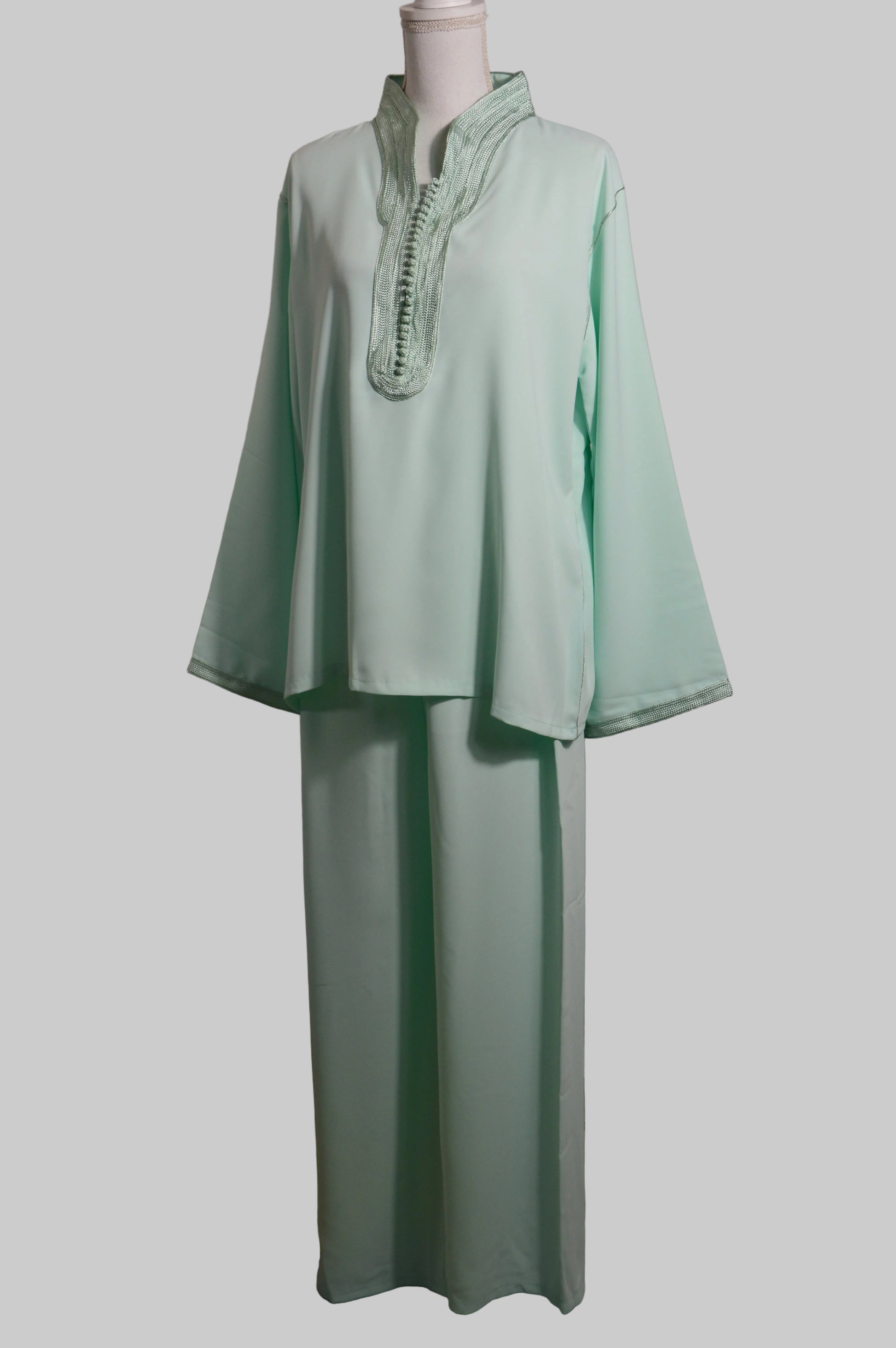 Jabador en crêpe vert menthe - zeynaya prestige